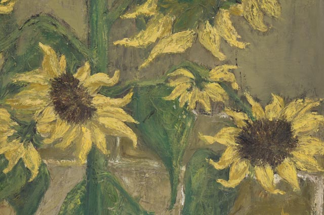 Cora Rupp Original 1969 Acrylic Painting "Sunflowers"