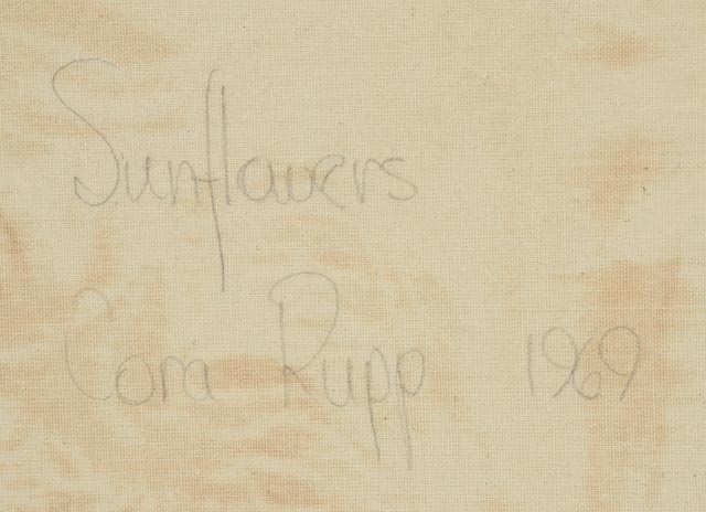 Cora Rupp Original 1969 Acrylic Painting "Sunflowers"