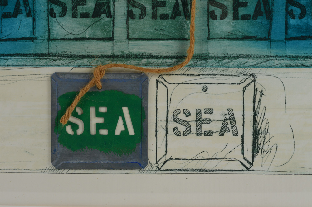 Joe Tilson Mixed Media "Sea Mantra"