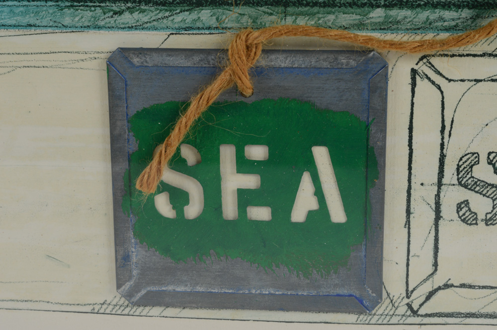Joe Tilson Mixed Media "Sea Mantra"