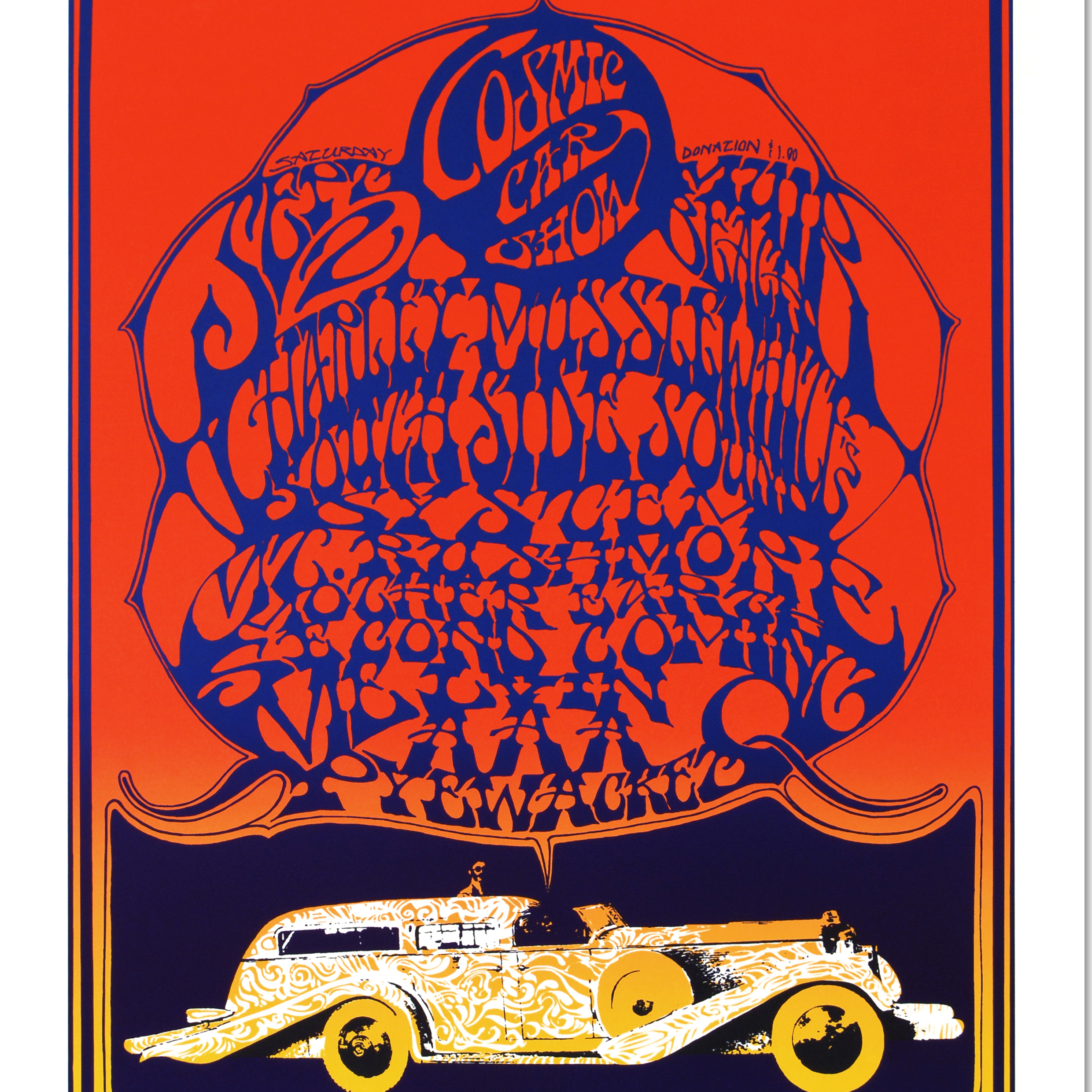 Stanley Mouse Signed Limited Edition Lithograph on Paper "Cosmic Car Show"