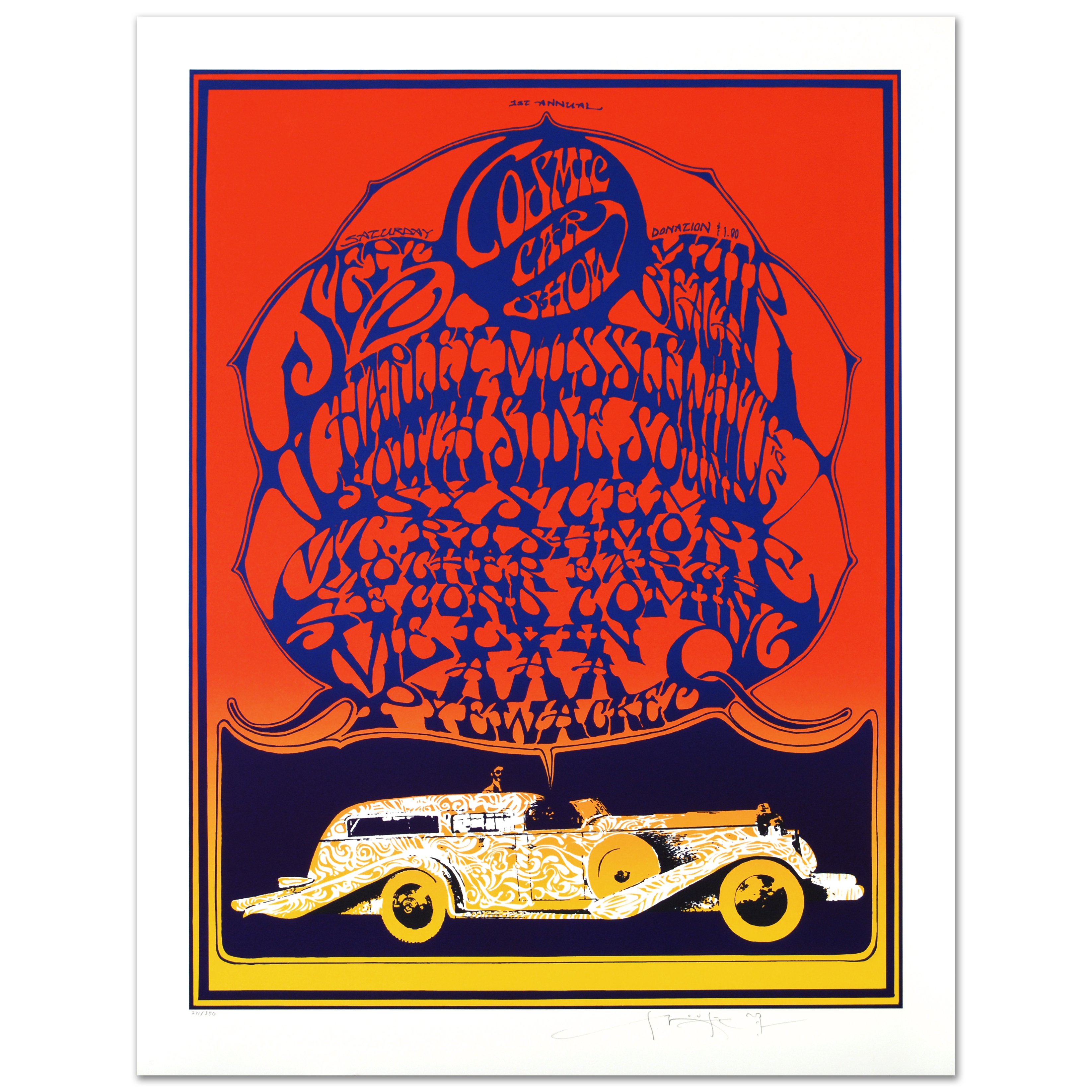 Stanley Mouse Signed Limited Edition Lithograph on Paper "Cosmic Car Show"