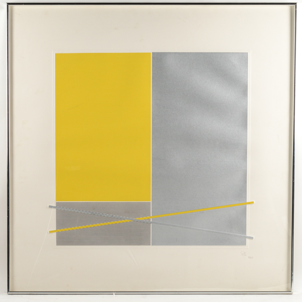 Jesus Rafael Soto Limited Edition Embossed Serigraph "Composition 4"