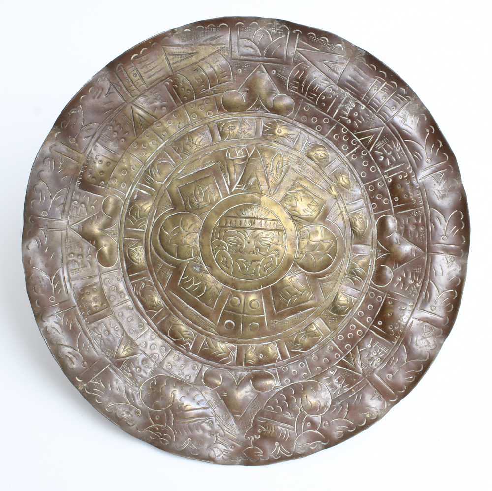 Collection of Brass and Copper, Silver Plate Serving Trays