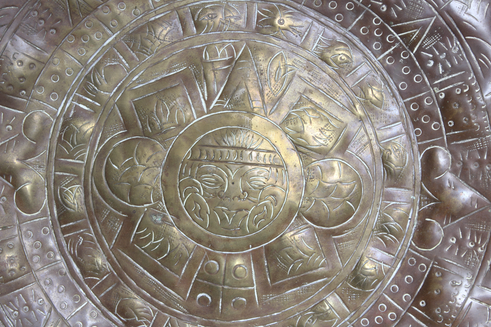 Collection of Brass and Copper, Silver Plate Serving Trays