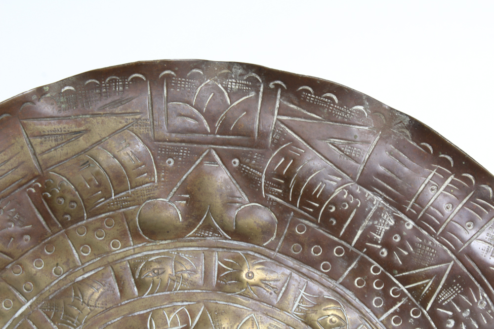 Collection of Brass and Copper, Silver Plate Serving Trays