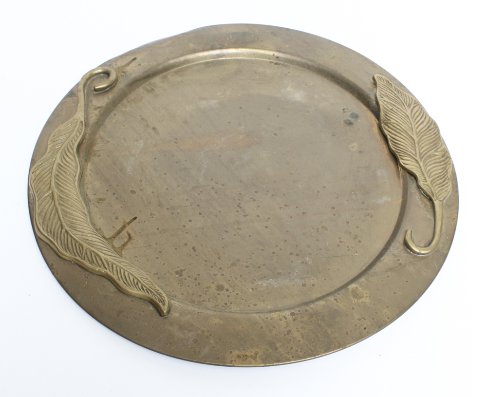 Collection of Brass and Copper, Silver Plate Serving Trays