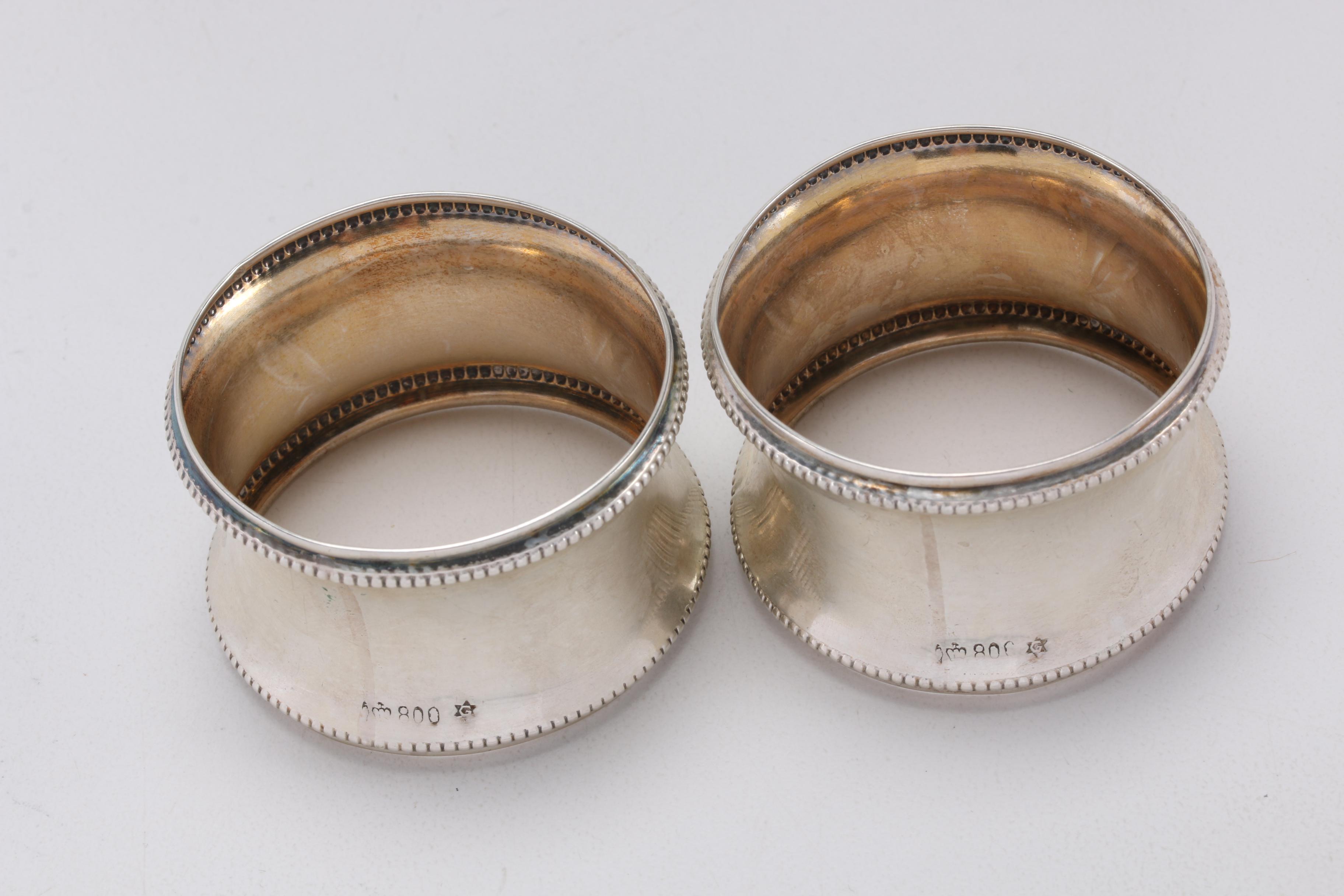 Jakob Gimminger 800 Silver Napkin Rings