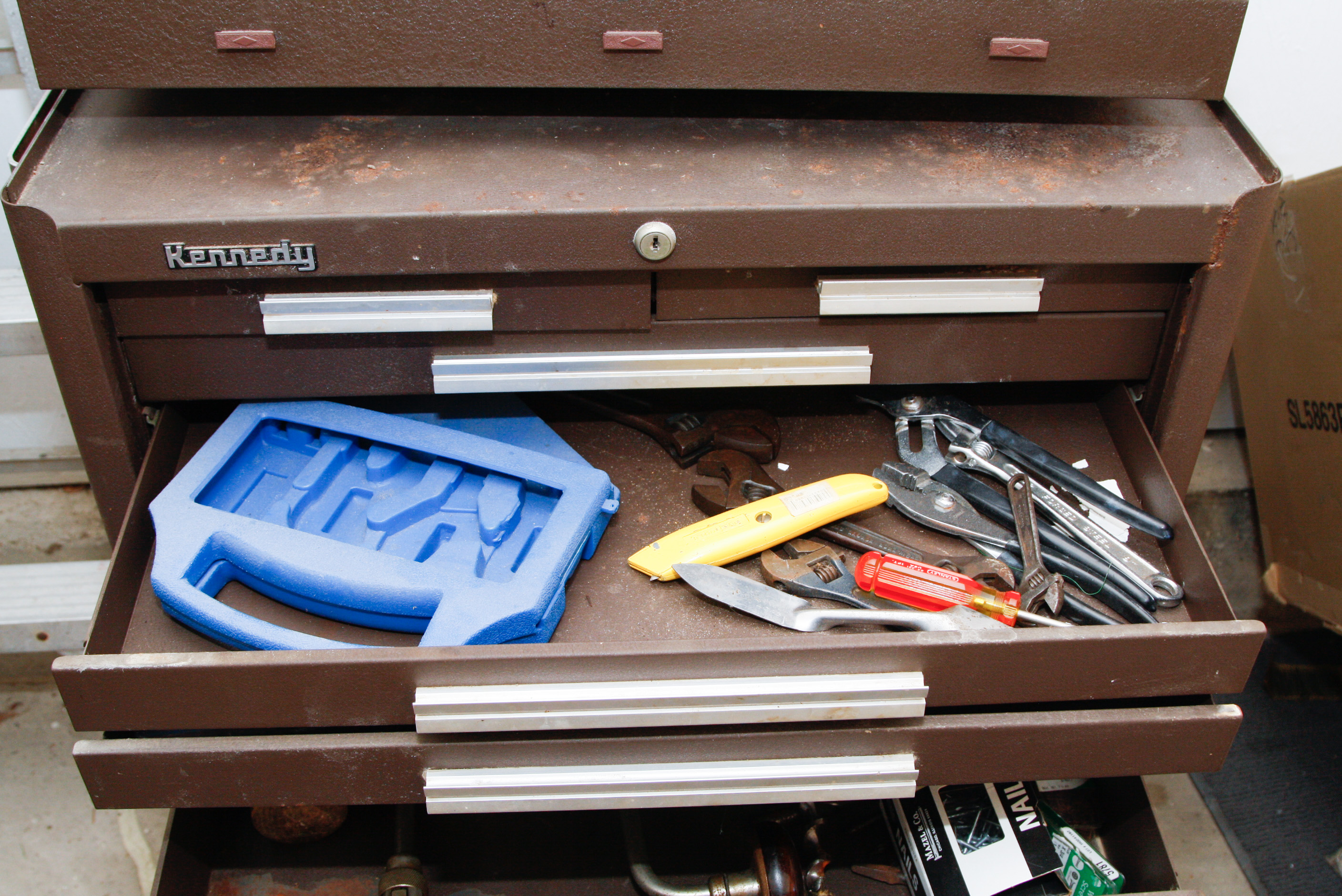 Kennedy Rolling Tool Box with Assorted Tools