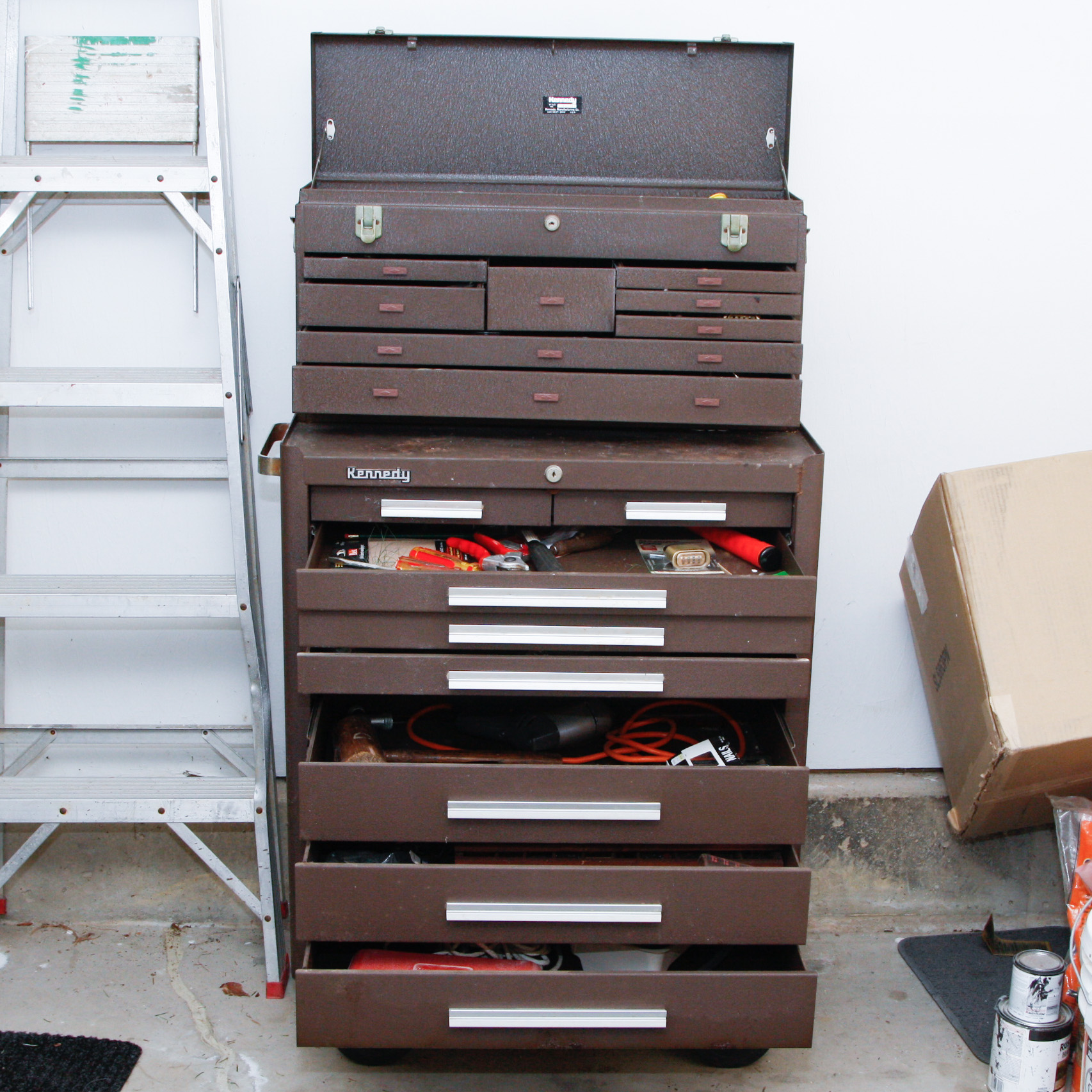 Kennedy Rolling Tool Box with Assorted Tools