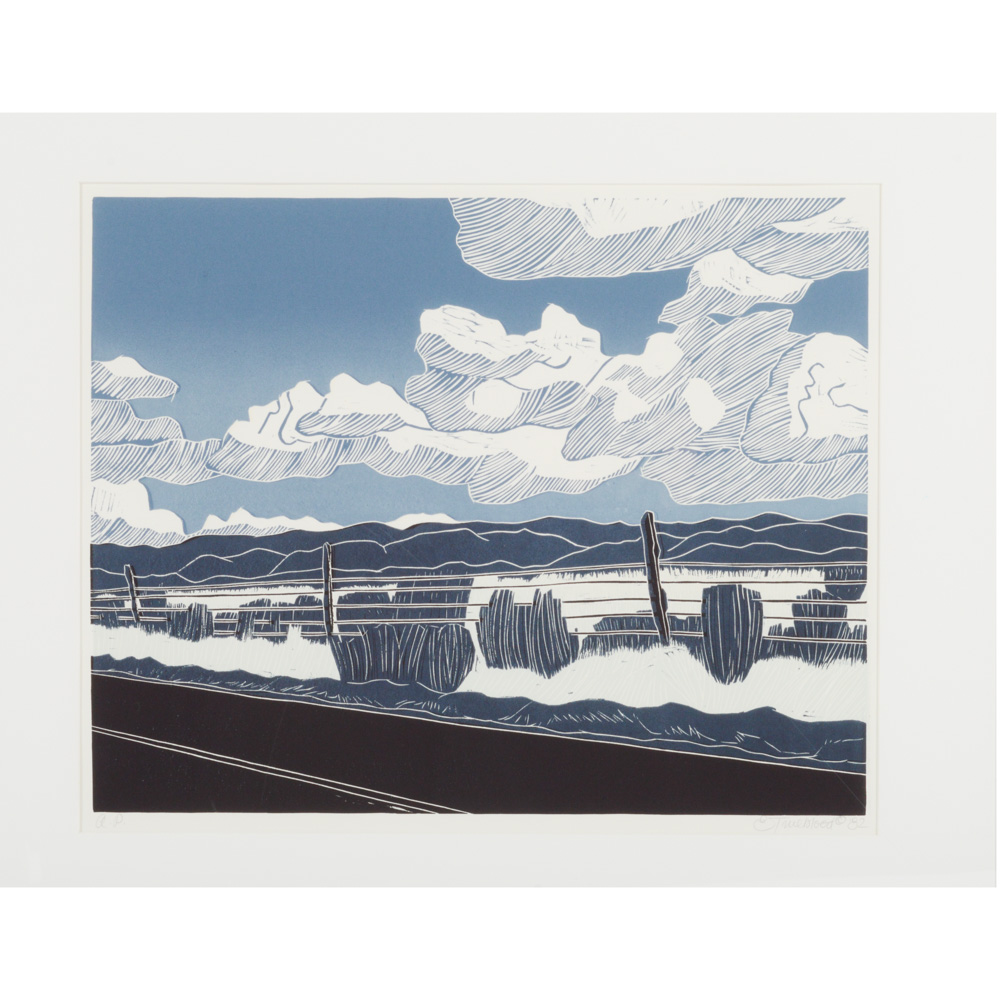 Emily Trueblood Artist's Proof Linocut Print Roadside