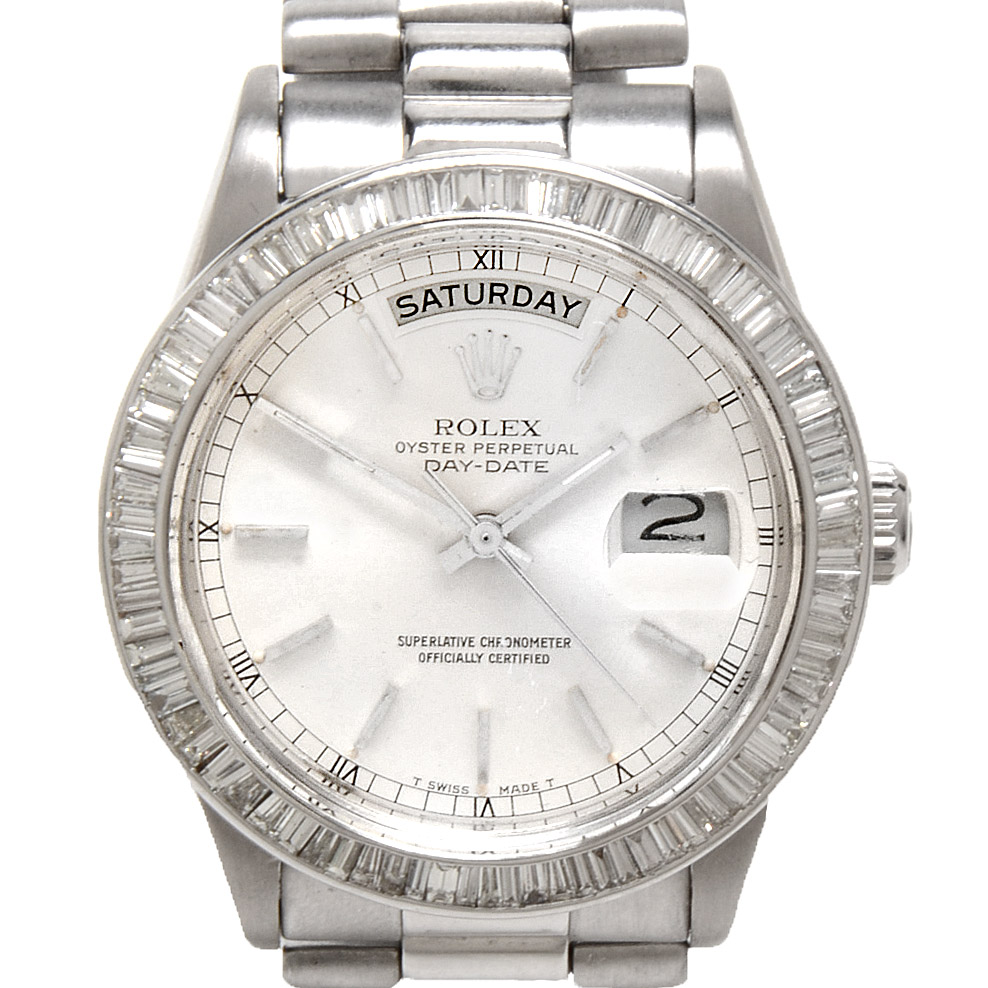 Men's Rolex Day Date 18K White Gold Diamond Watch