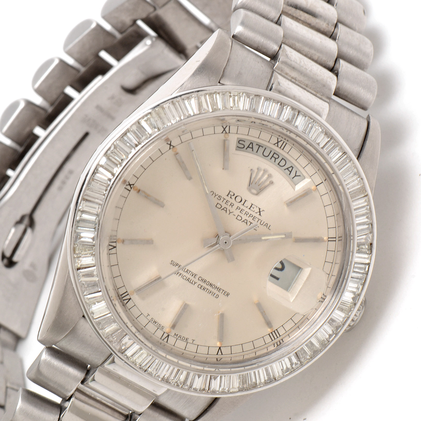 Men's Rolex Day Date 18K White Gold Diamond Watch