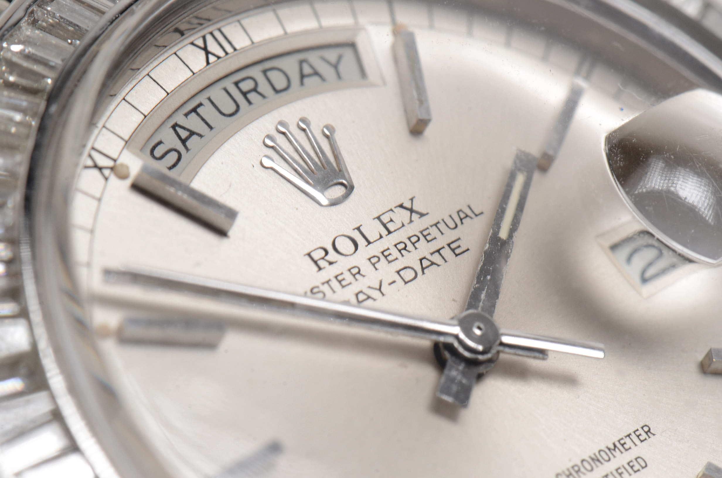 Men's Rolex Day Date 18K White Gold Diamond Watch