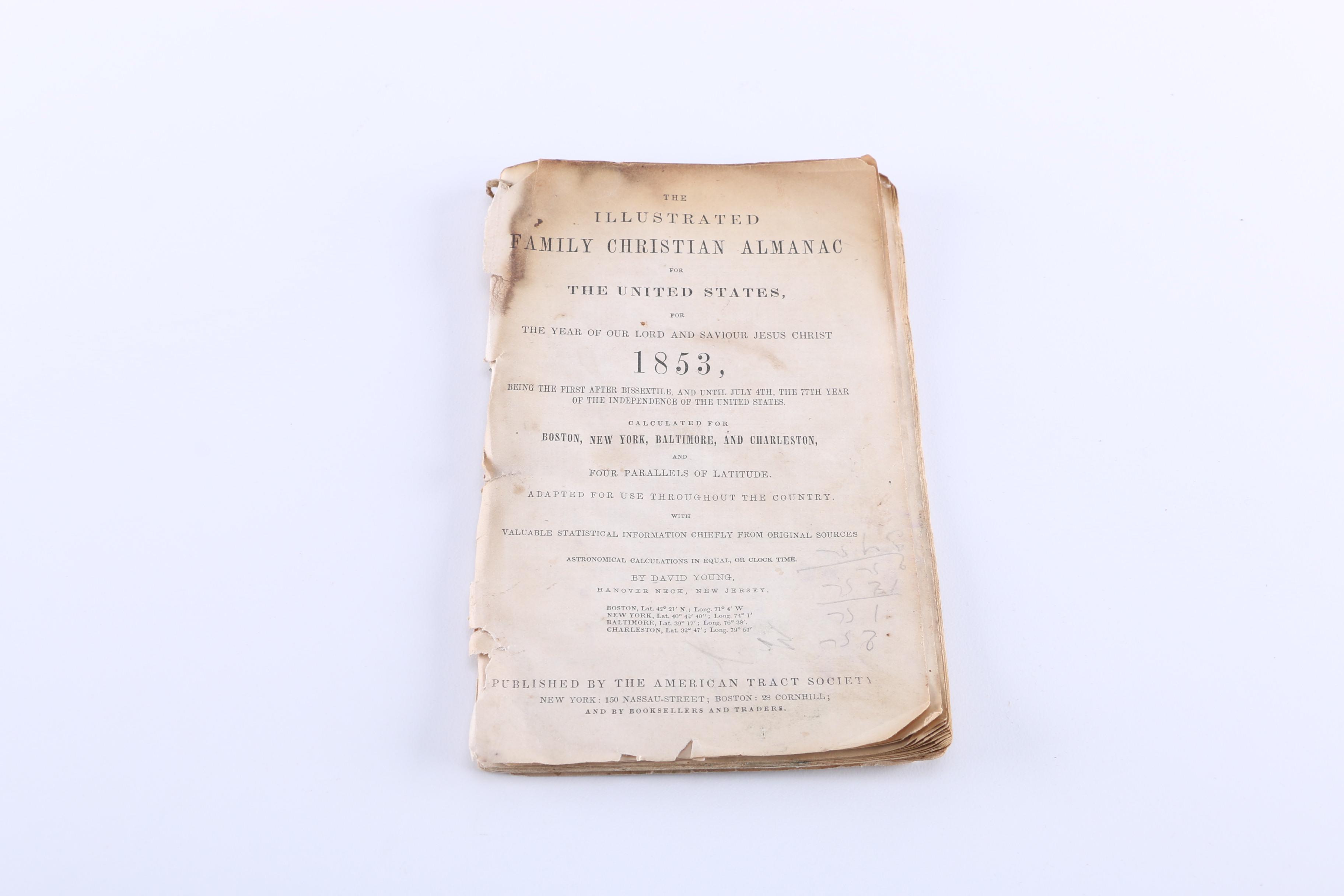 Antique Almanacs and "Bible Stories and Pictures" Book