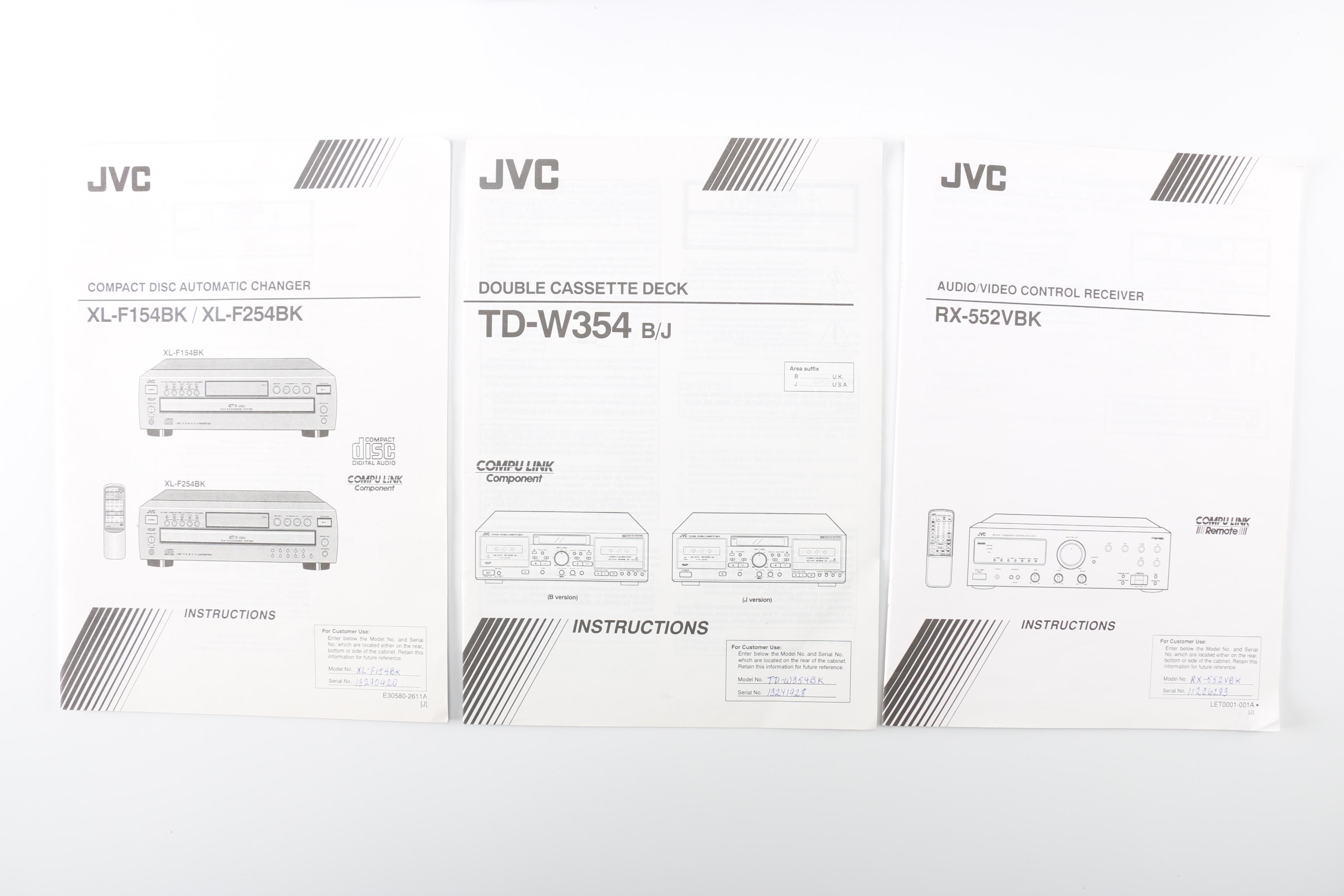 JVC Receiver, CD Changer and Cassette Player