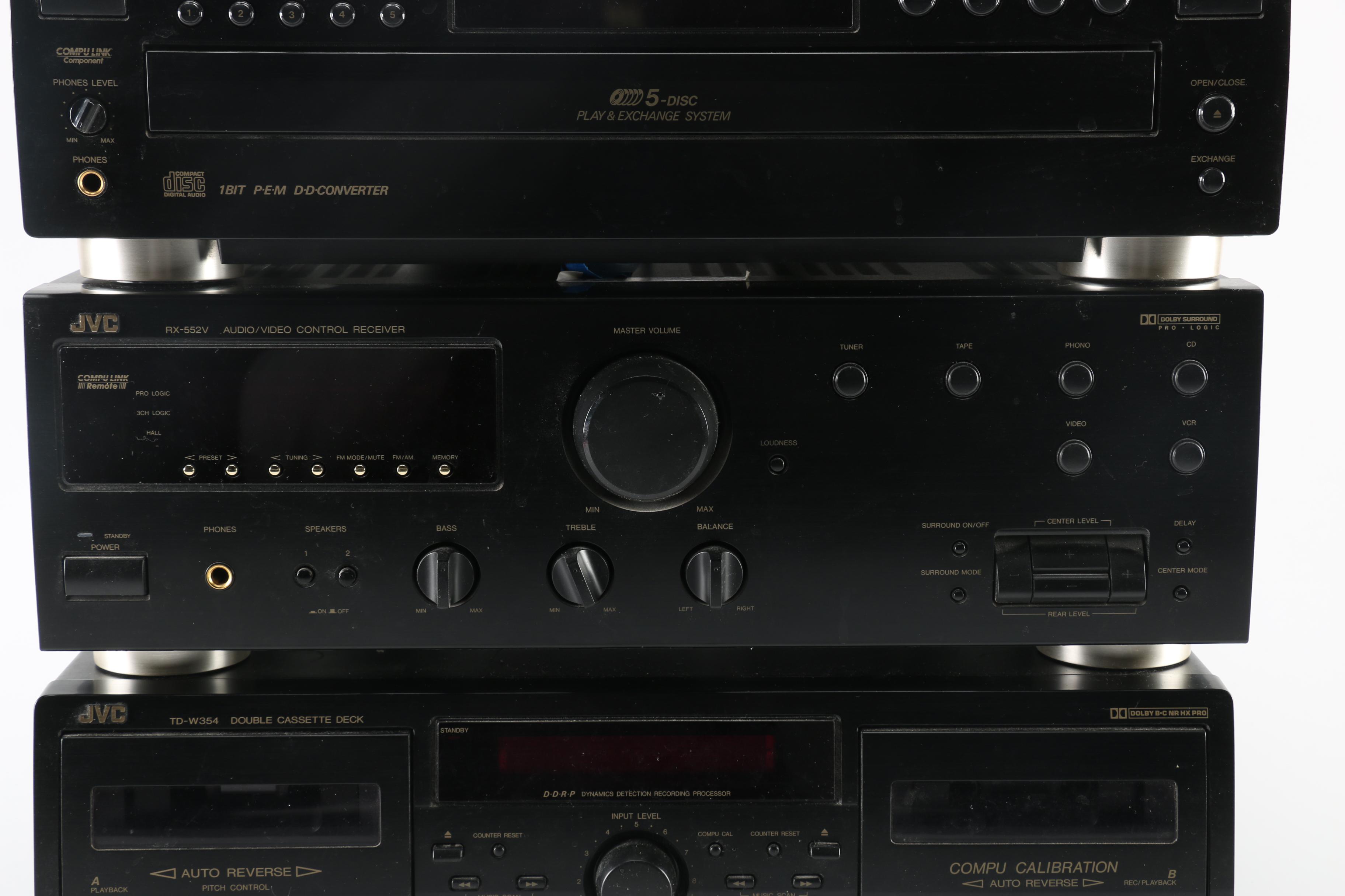 JVC Receiver, CD Changer and Cassette Player