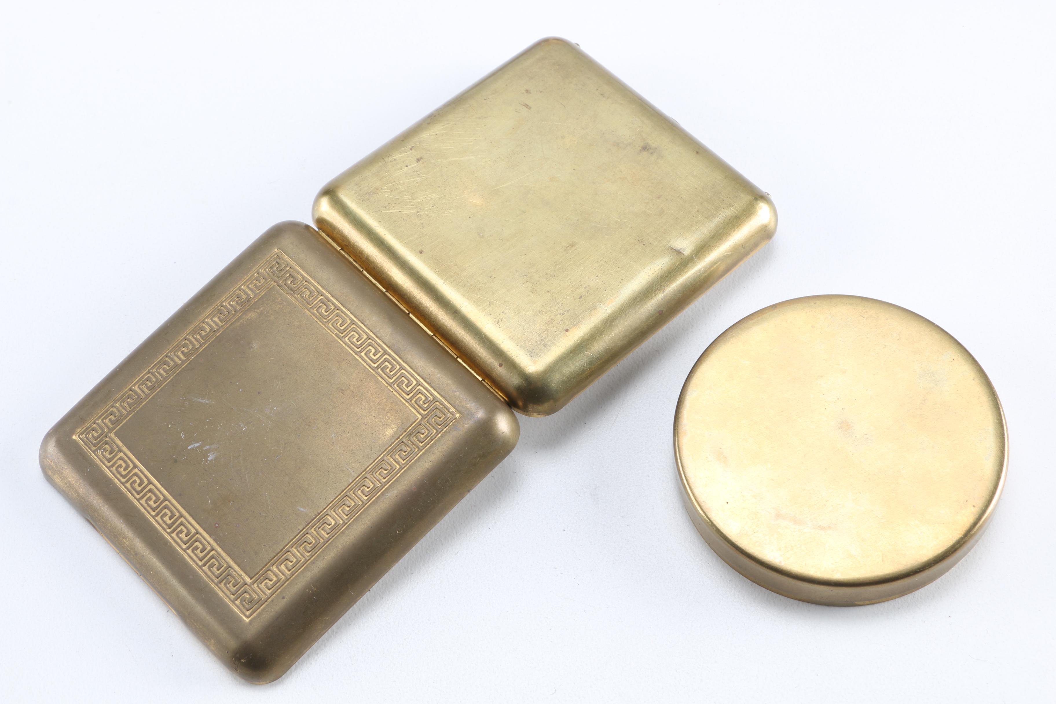 Lot Vintage Containers And Desk Items