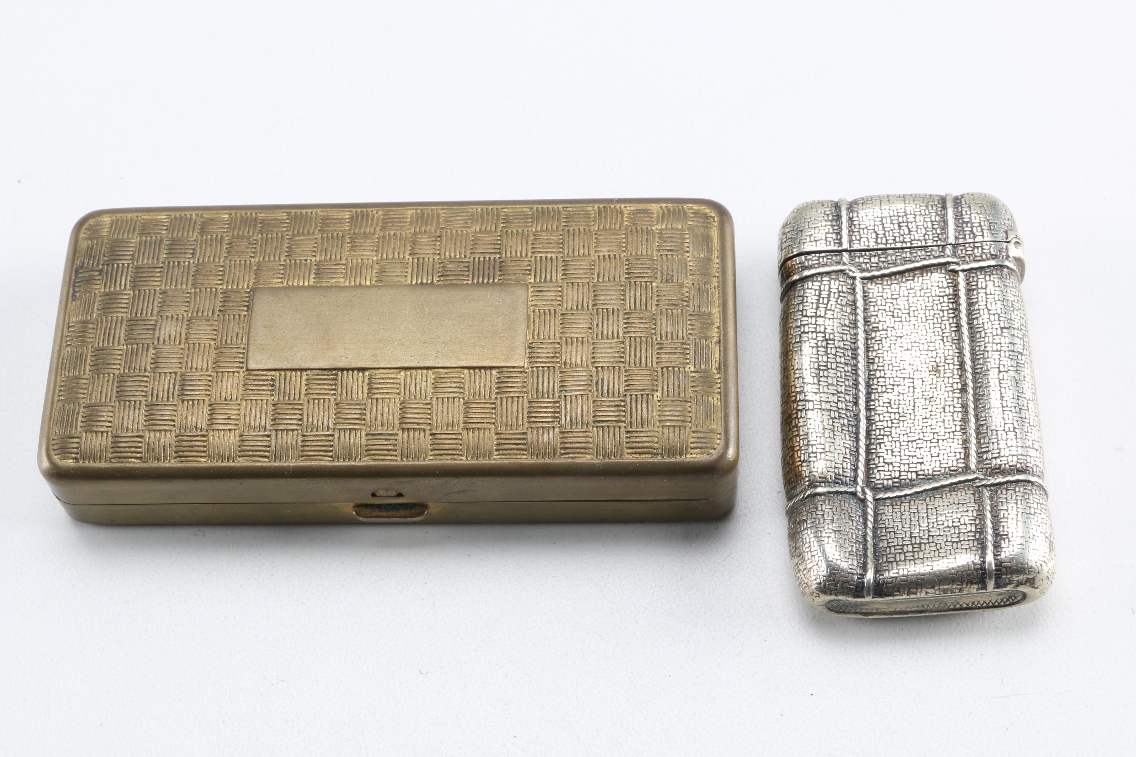 Lot Vintage Containers And Desk Items