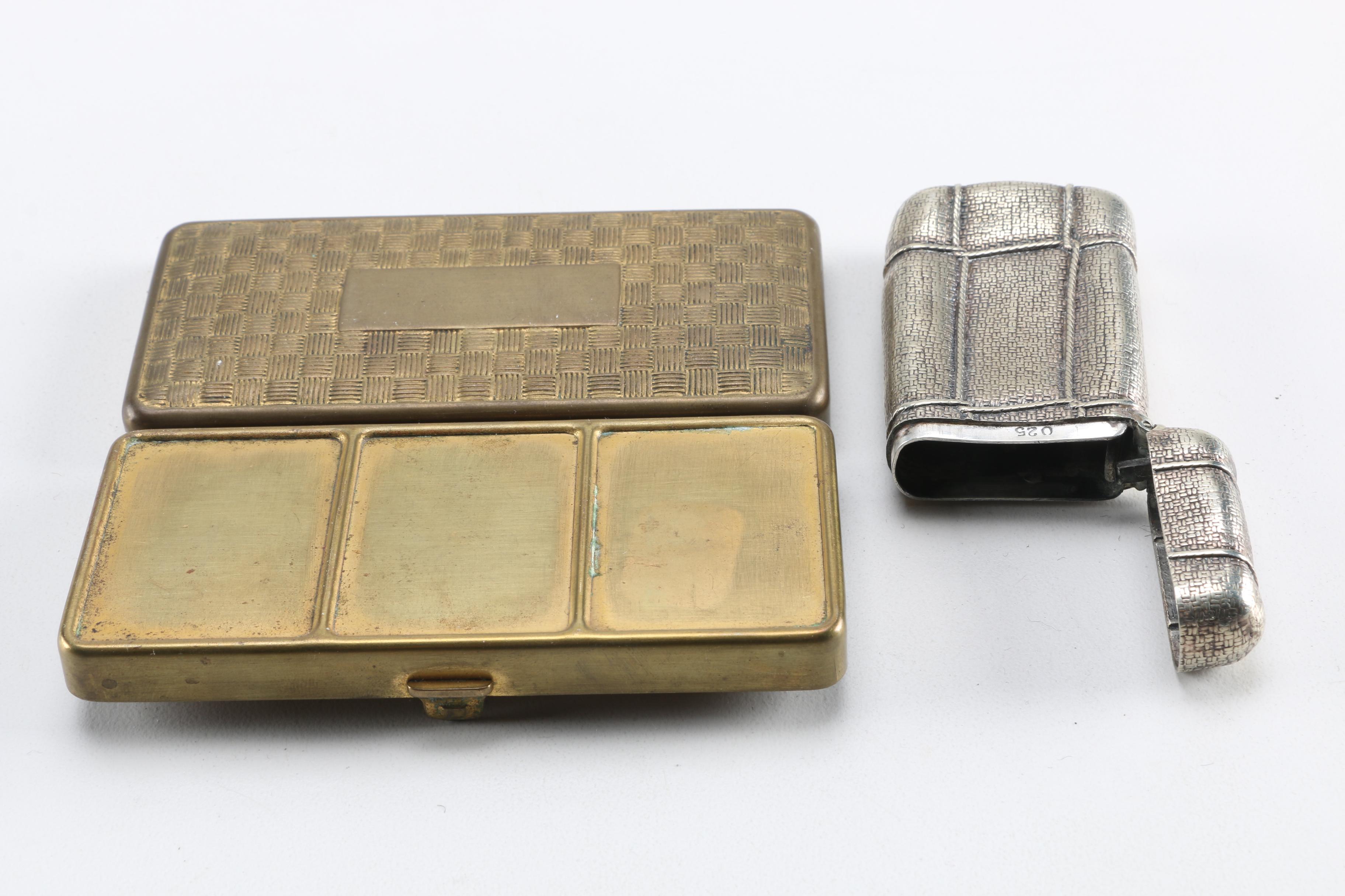 Lot Vintage Containers And Desk Items