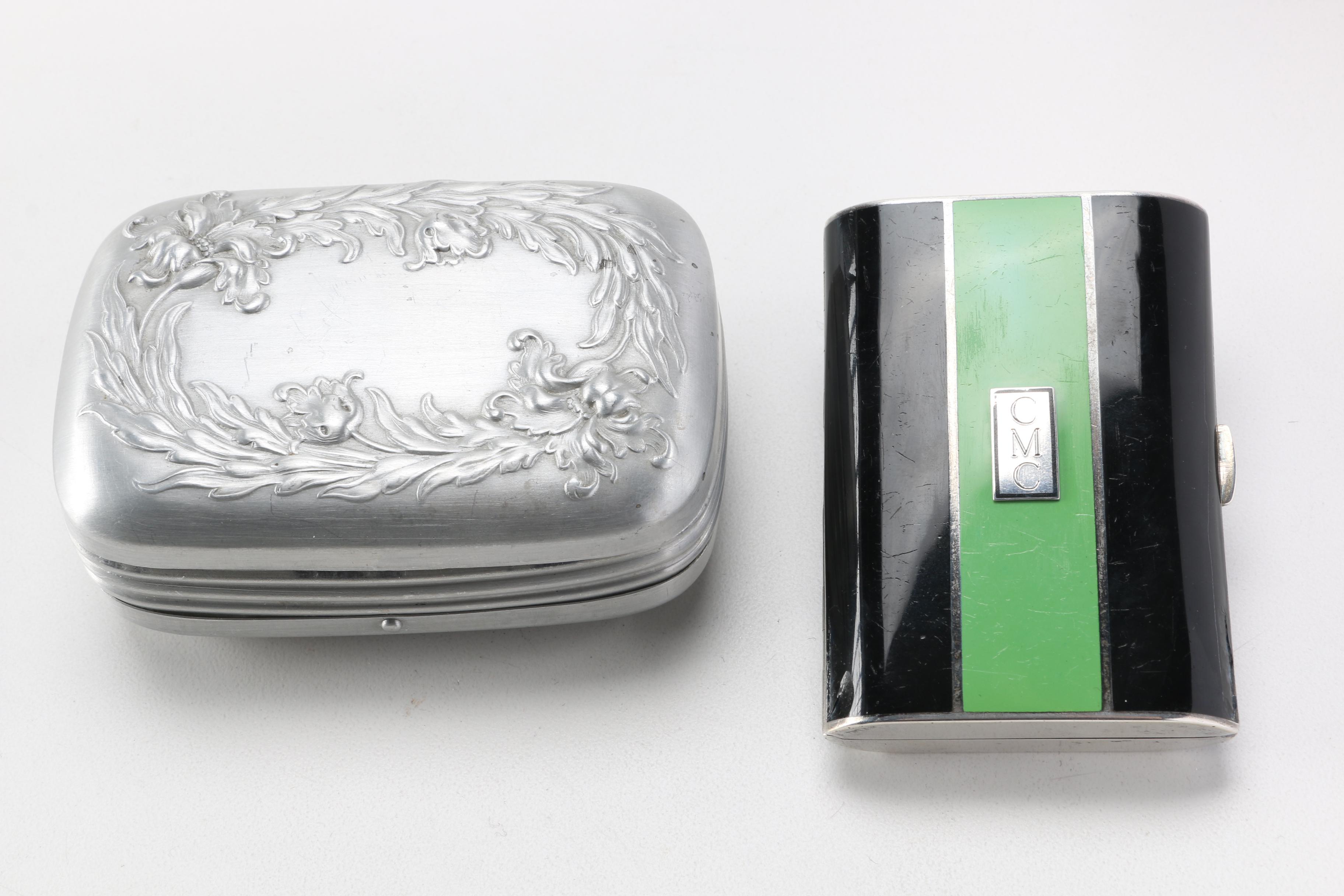 Lot Vintage Containers And Desk Items