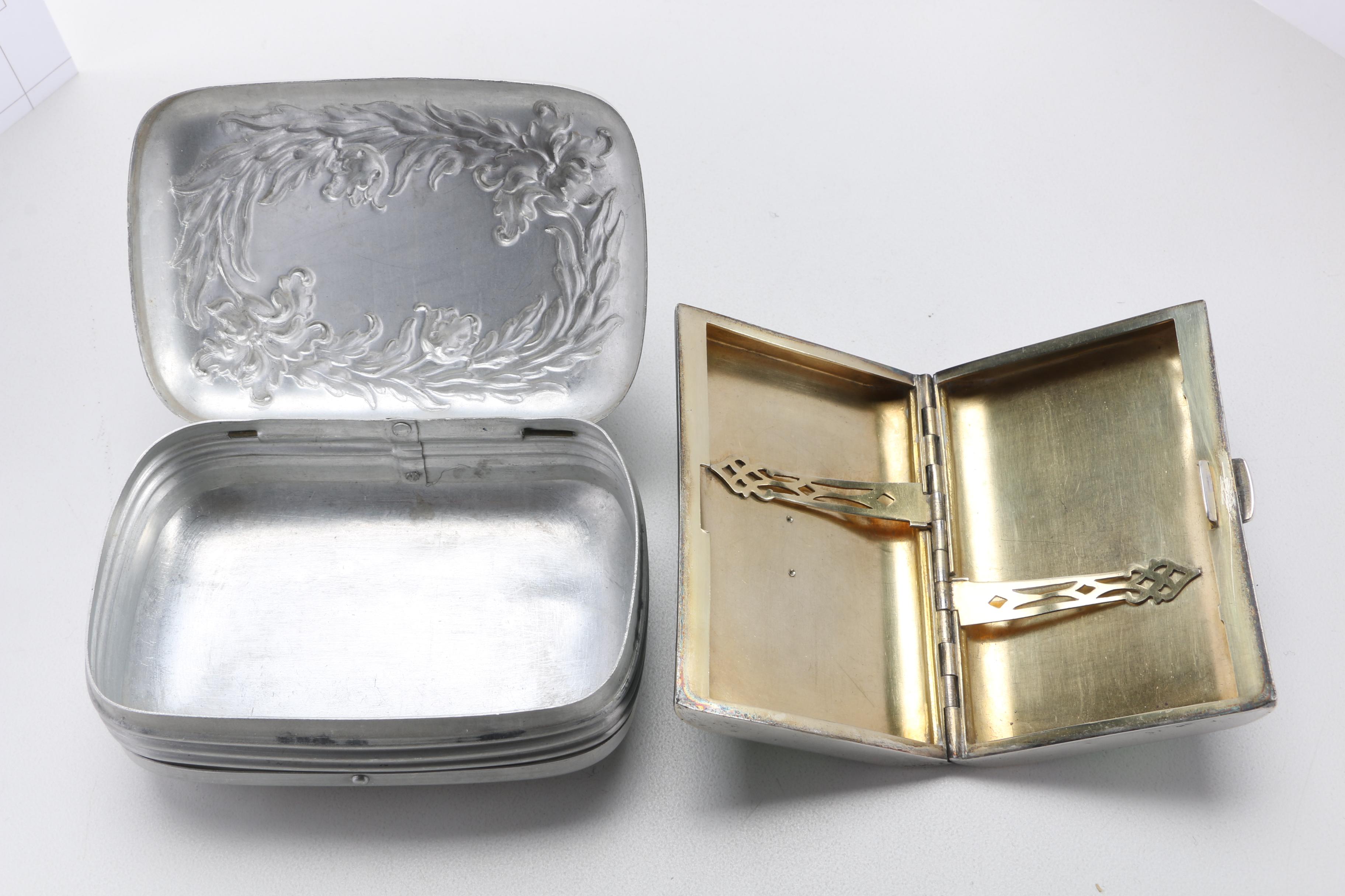 Lot Vintage Containers And Desk Items