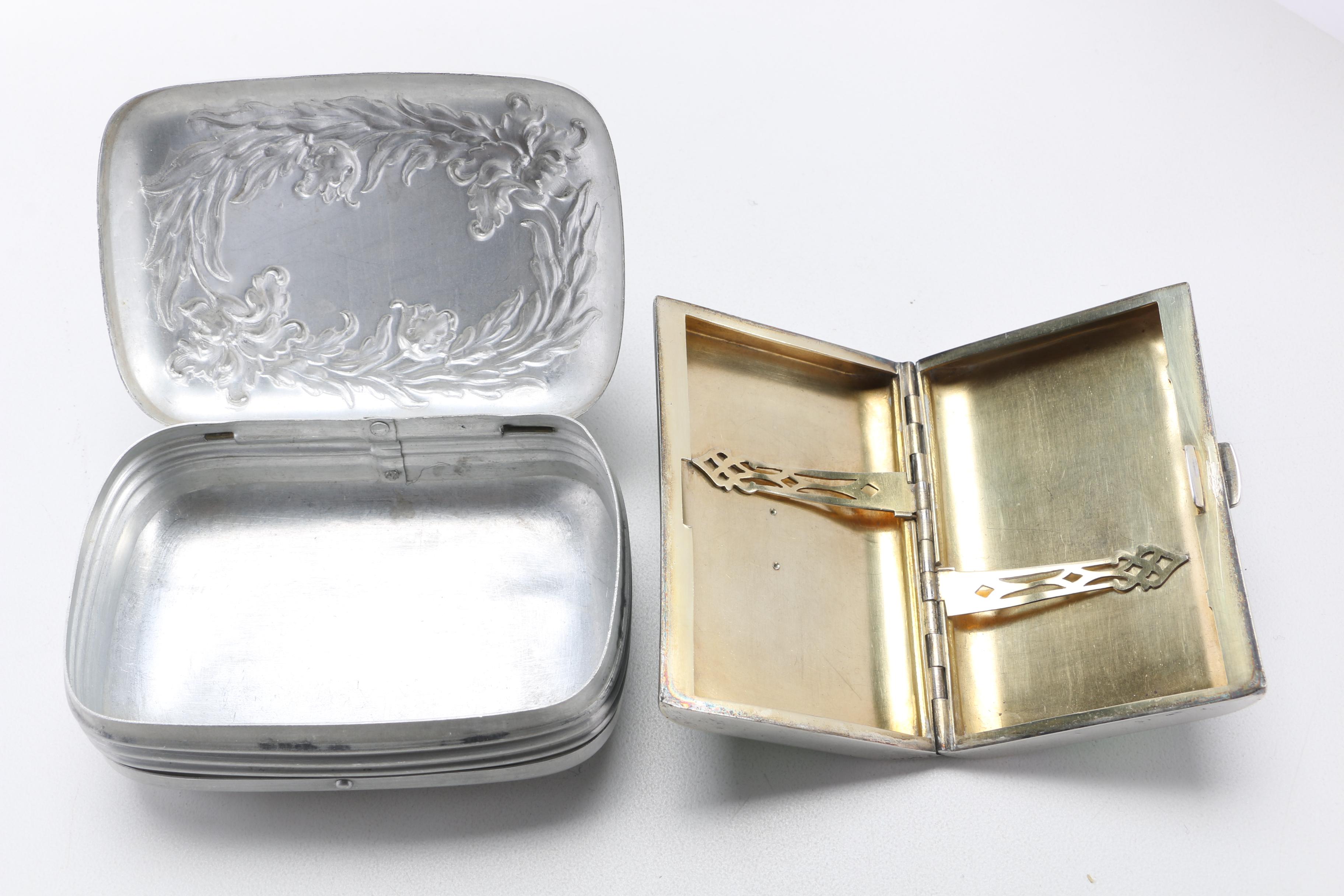 Lot Vintage Containers And Desk Items