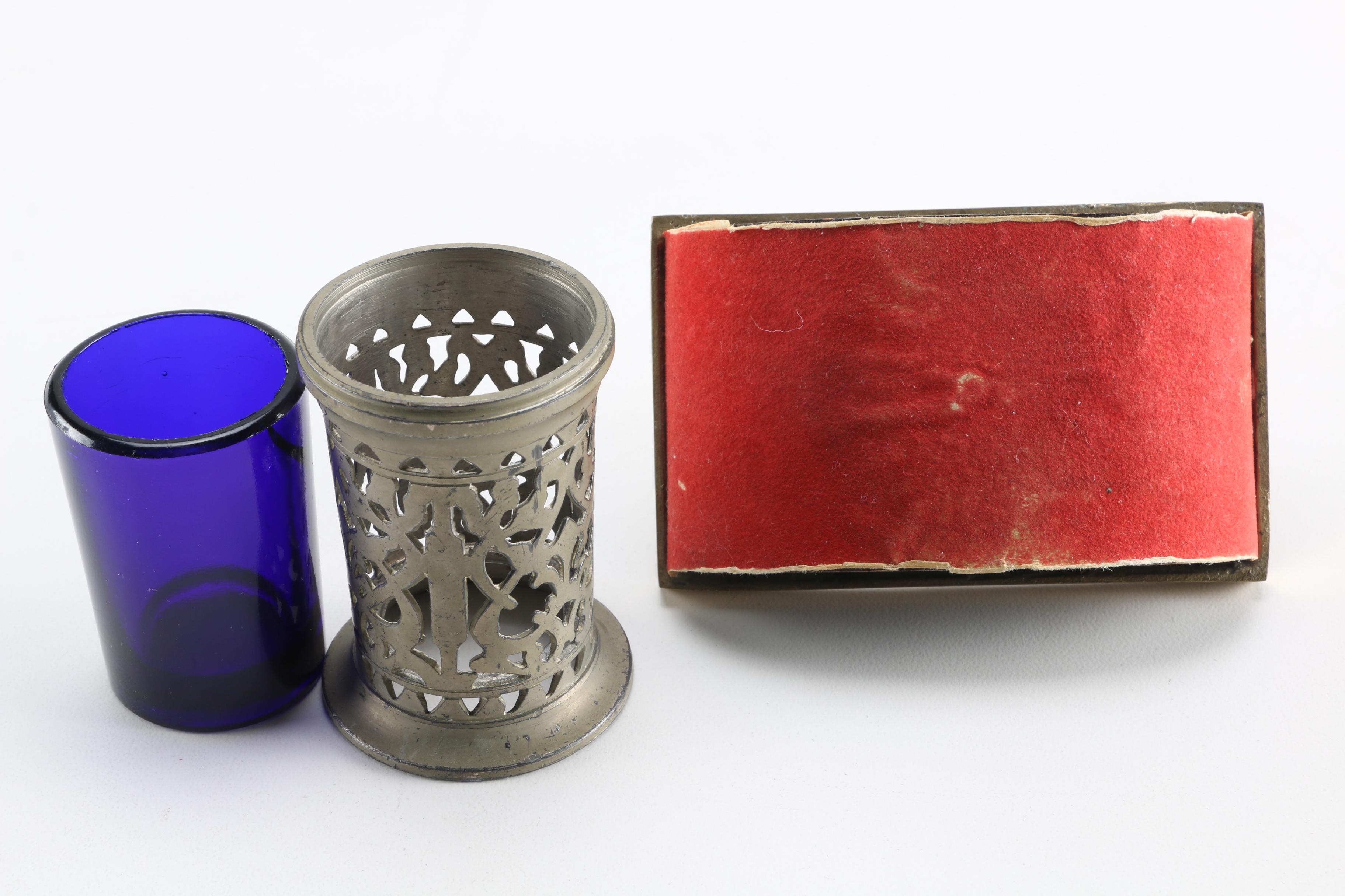 Lot Vintage Containers And Desk Items