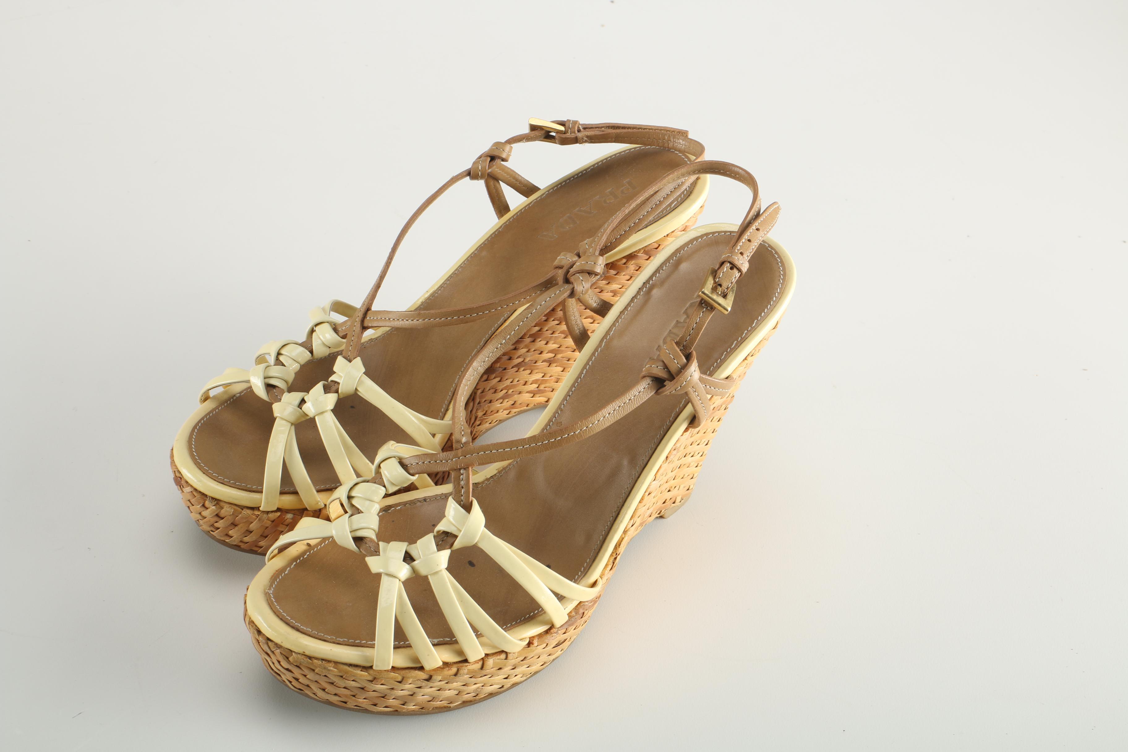 Selection of Prada Wedge Heel Sandals, Size 38