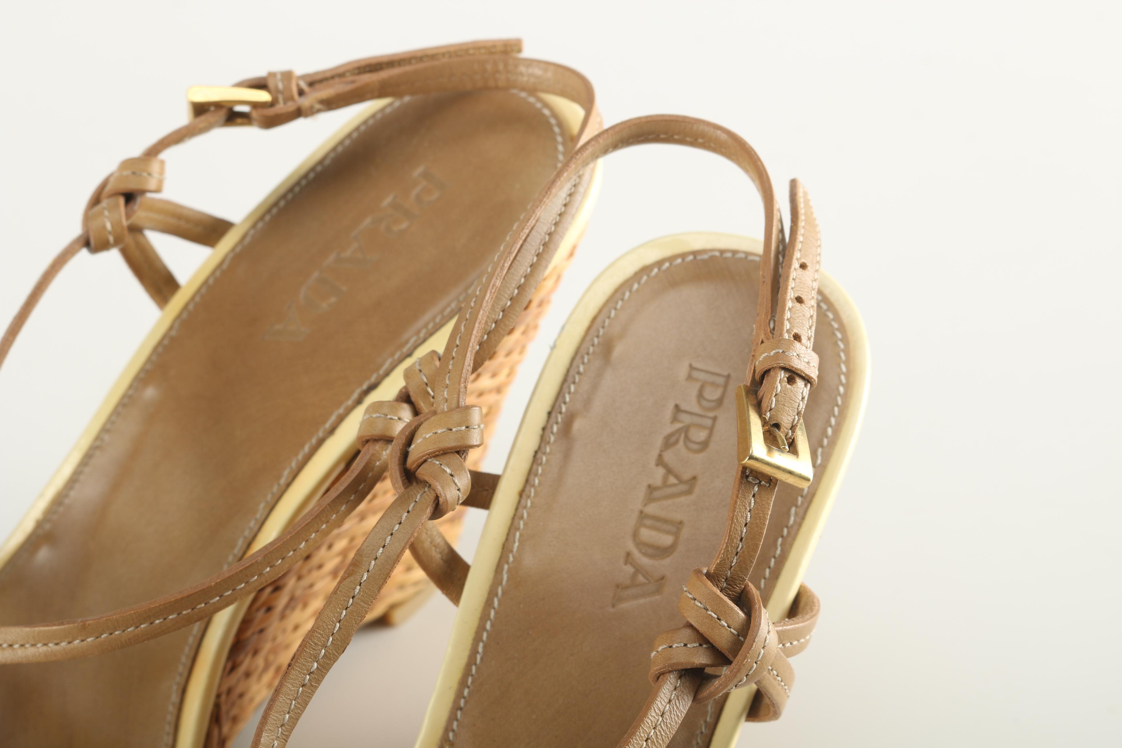 Selection of Prada Wedge Heel Sandals, Size 38