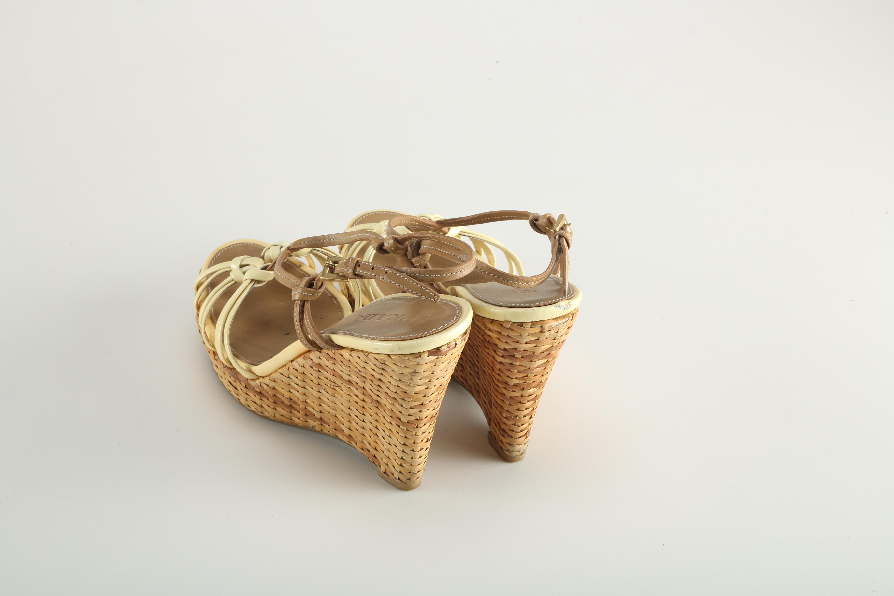 Selection of Prada Wedge Heel Sandals, Size 38