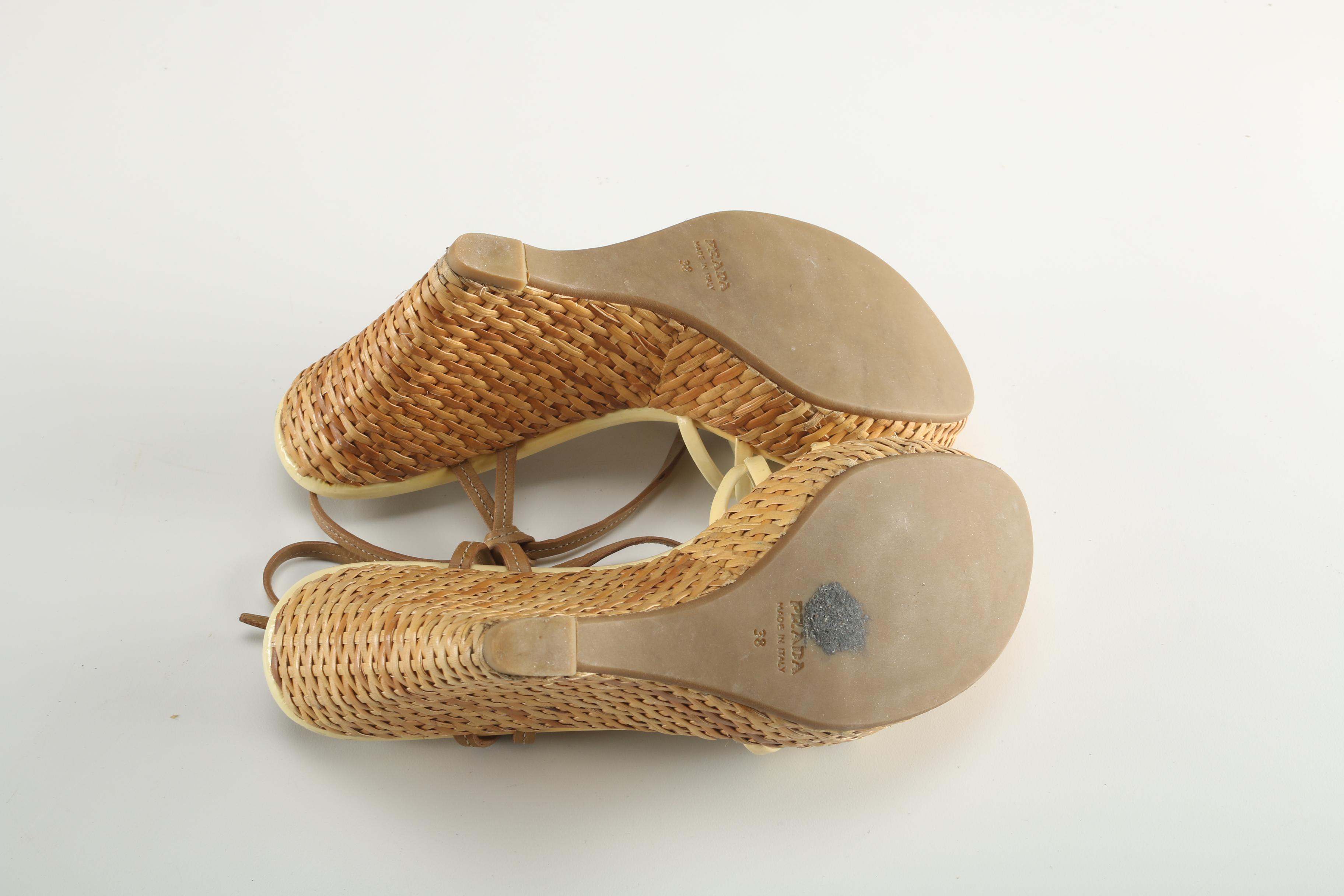Selection of Prada Wedge Heel Sandals, Size 38