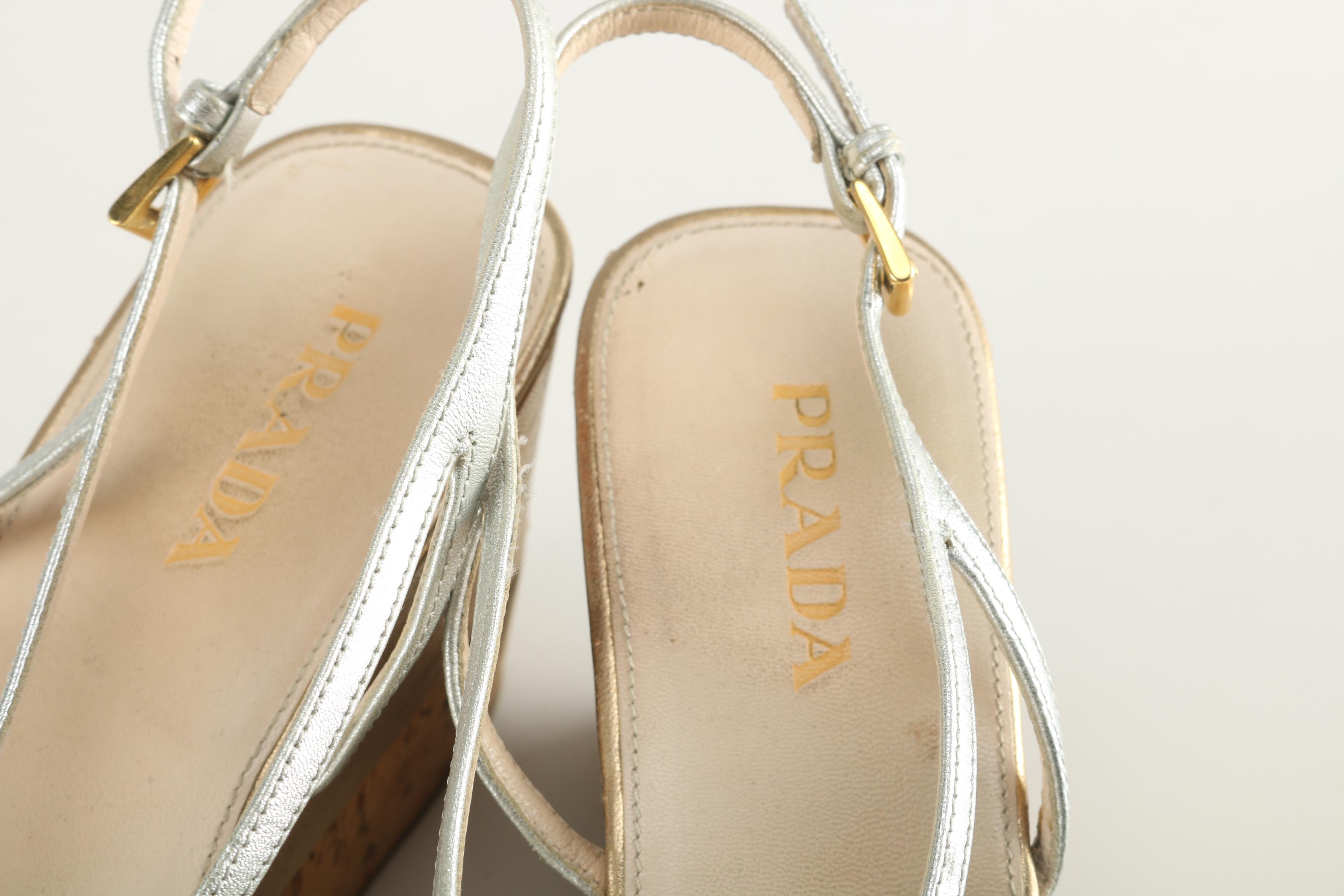 Selection of Prada Wedge Heel Sandals, Size 38