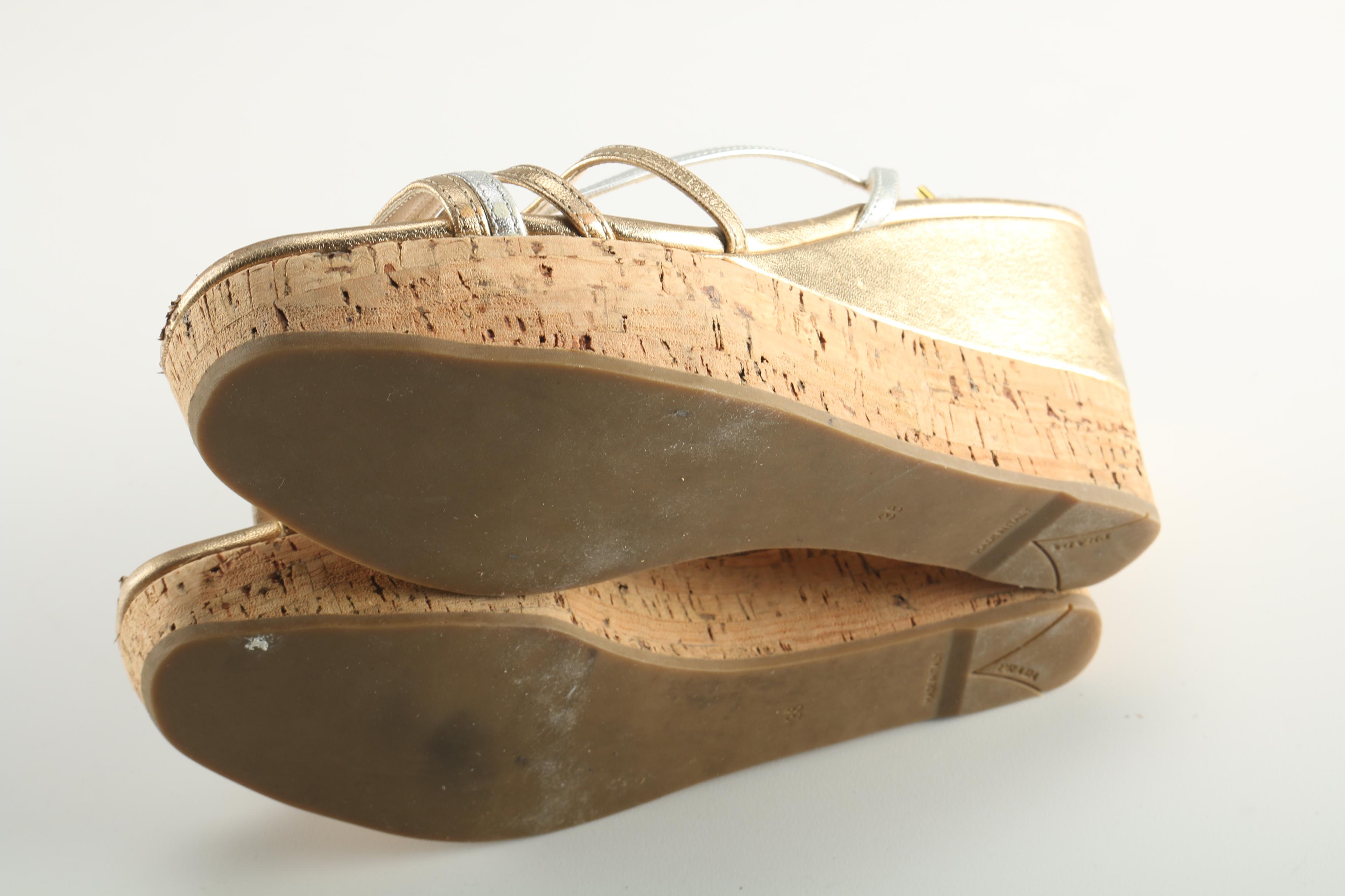 Selection of Prada Wedge Heel Sandals, Size 38