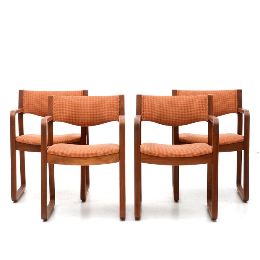 Set of Four Danish Modern Teak Arm Chairs