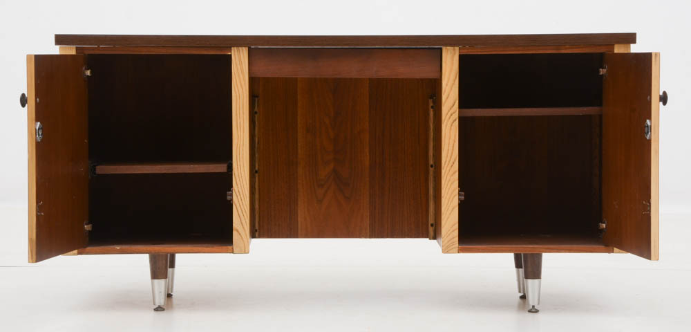 Mid Century Modern Kneehole Credenza Desk by Alma