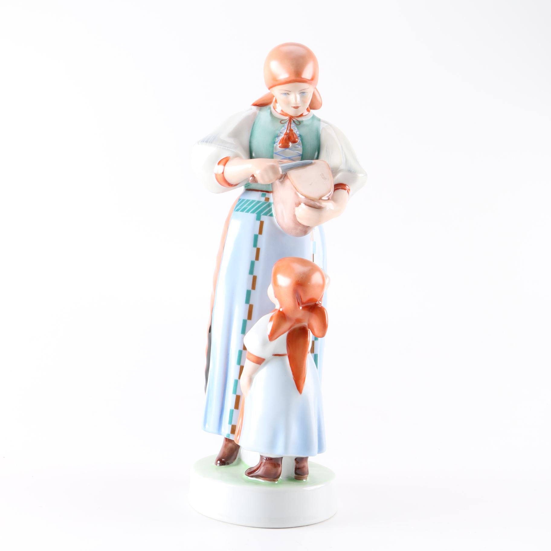 Zsolnay "Mother and Daughter" Figurine