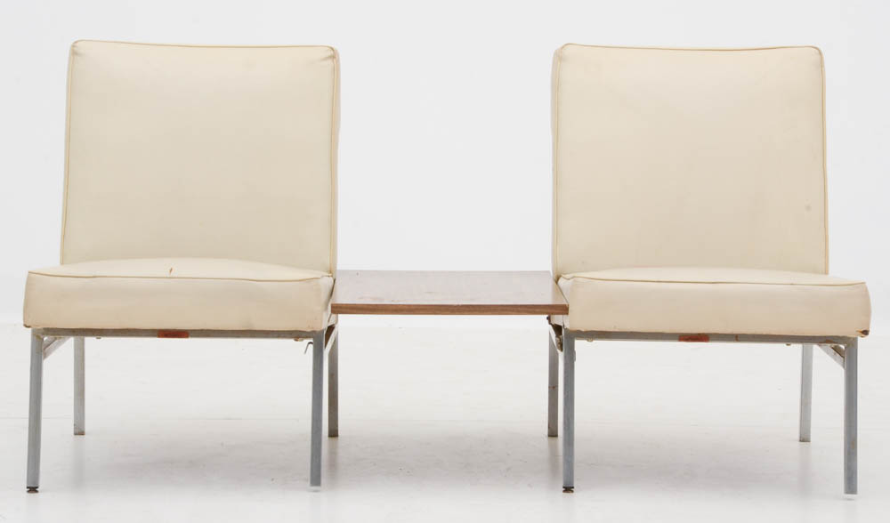 Howell Furniture Modern Metal Table with Two Side Chairs