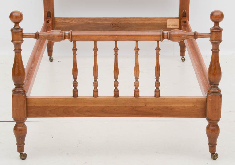 Pair of Kindel Twin Maple Beds