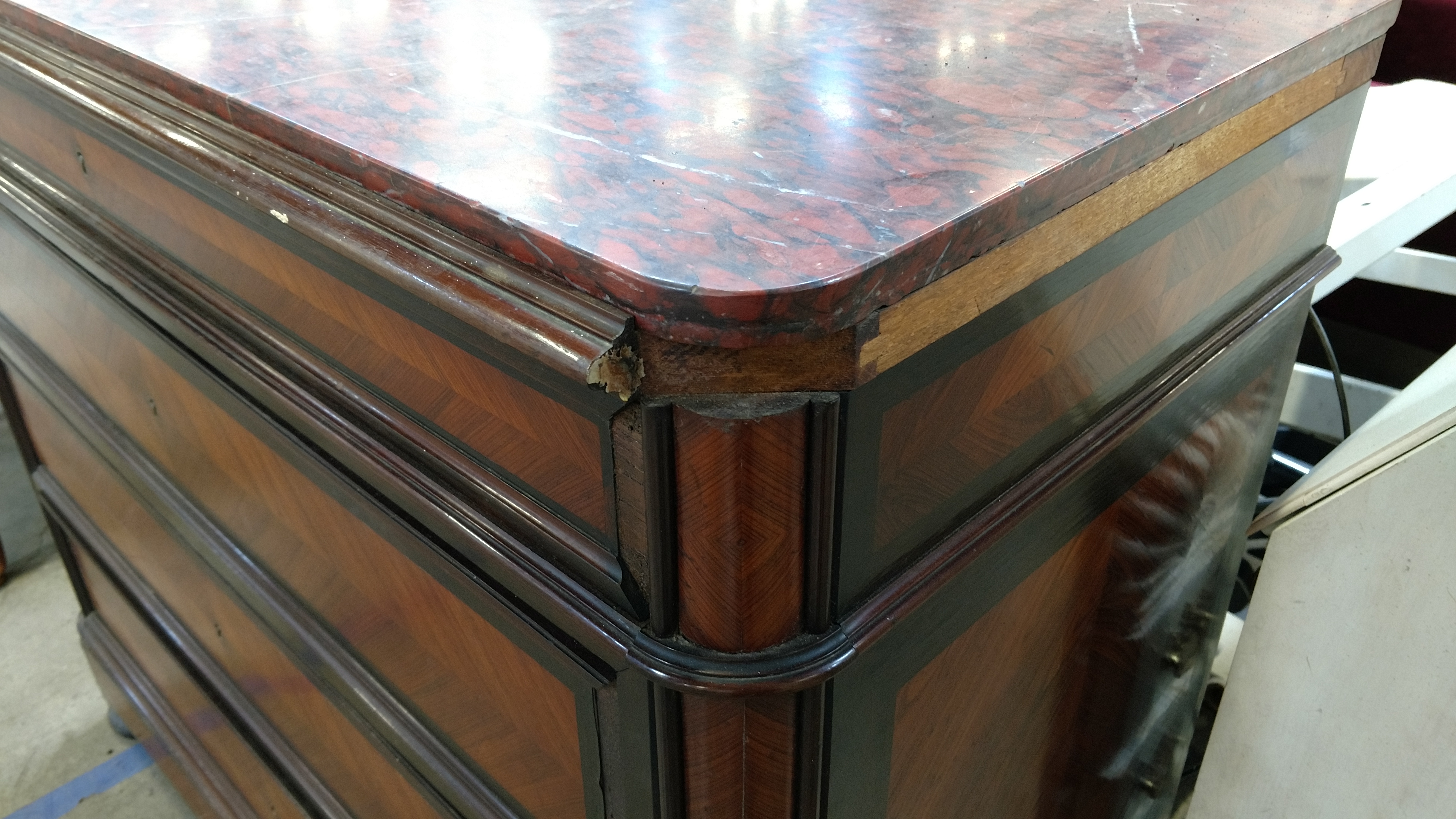 French Louis Philippe Rosewood and Ebonized Chest