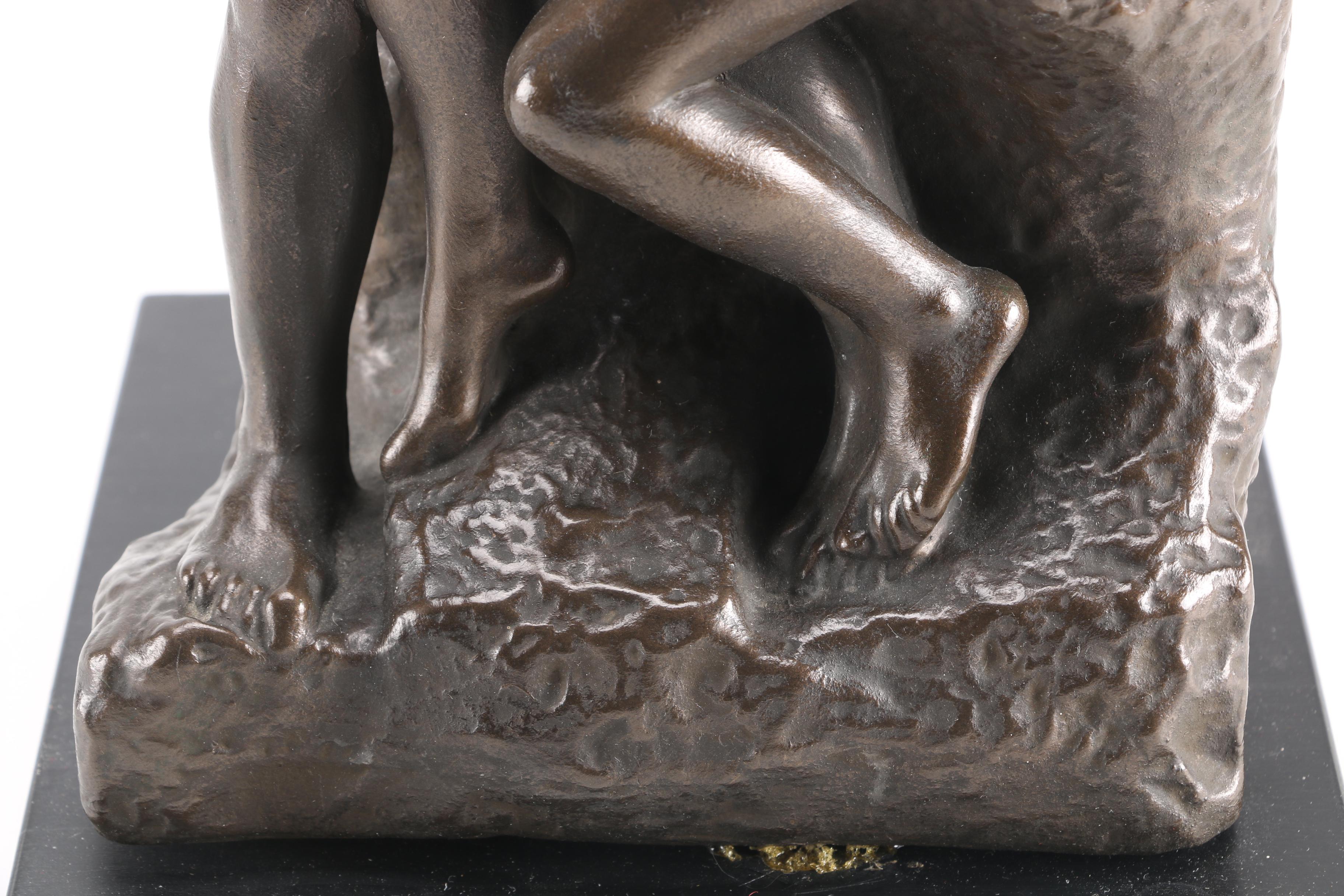 Alva Studios Bronze Tone Sculpture After Auguste Rodin's "The Kiss"