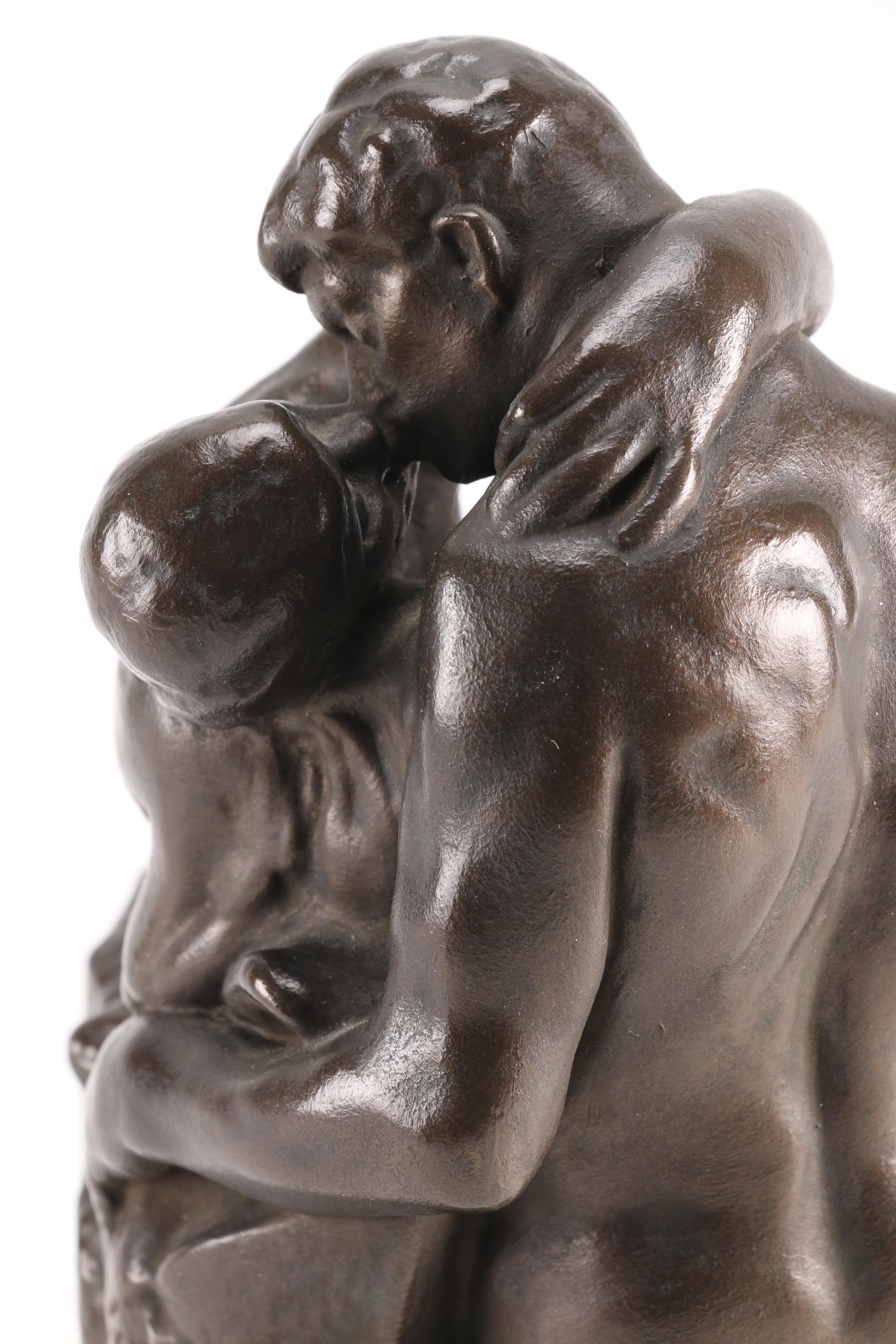 Alva Studios Bronze Tone Sculpture After Auguste Rodin's "The Kiss"