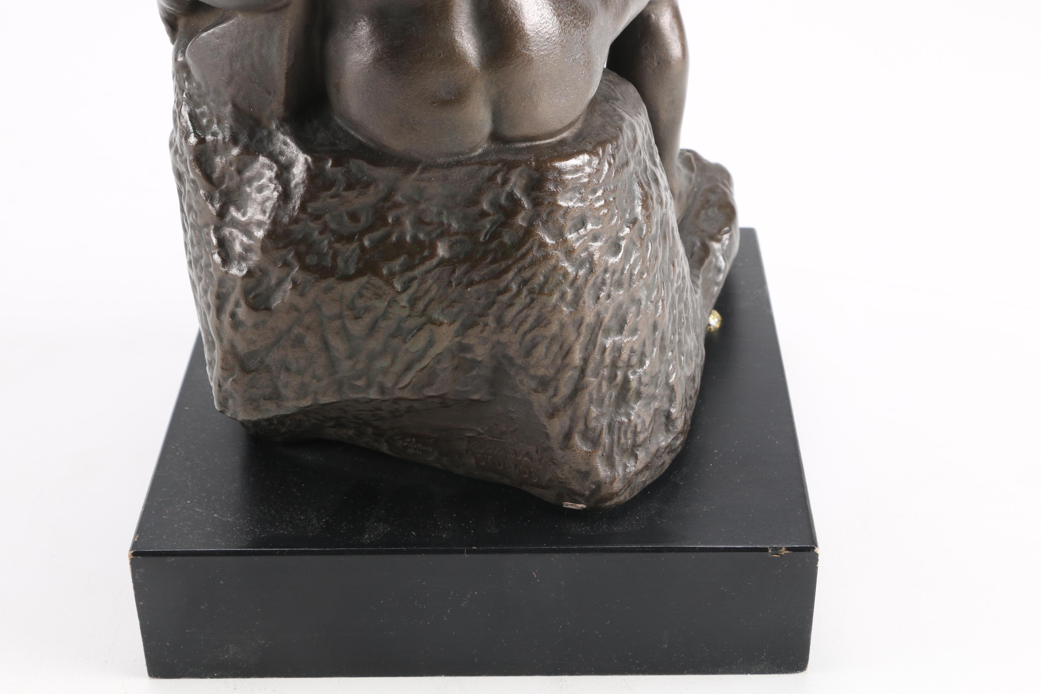 Alva Studios Bronze Tone Sculpture After Auguste Rodin's "The Kiss"
