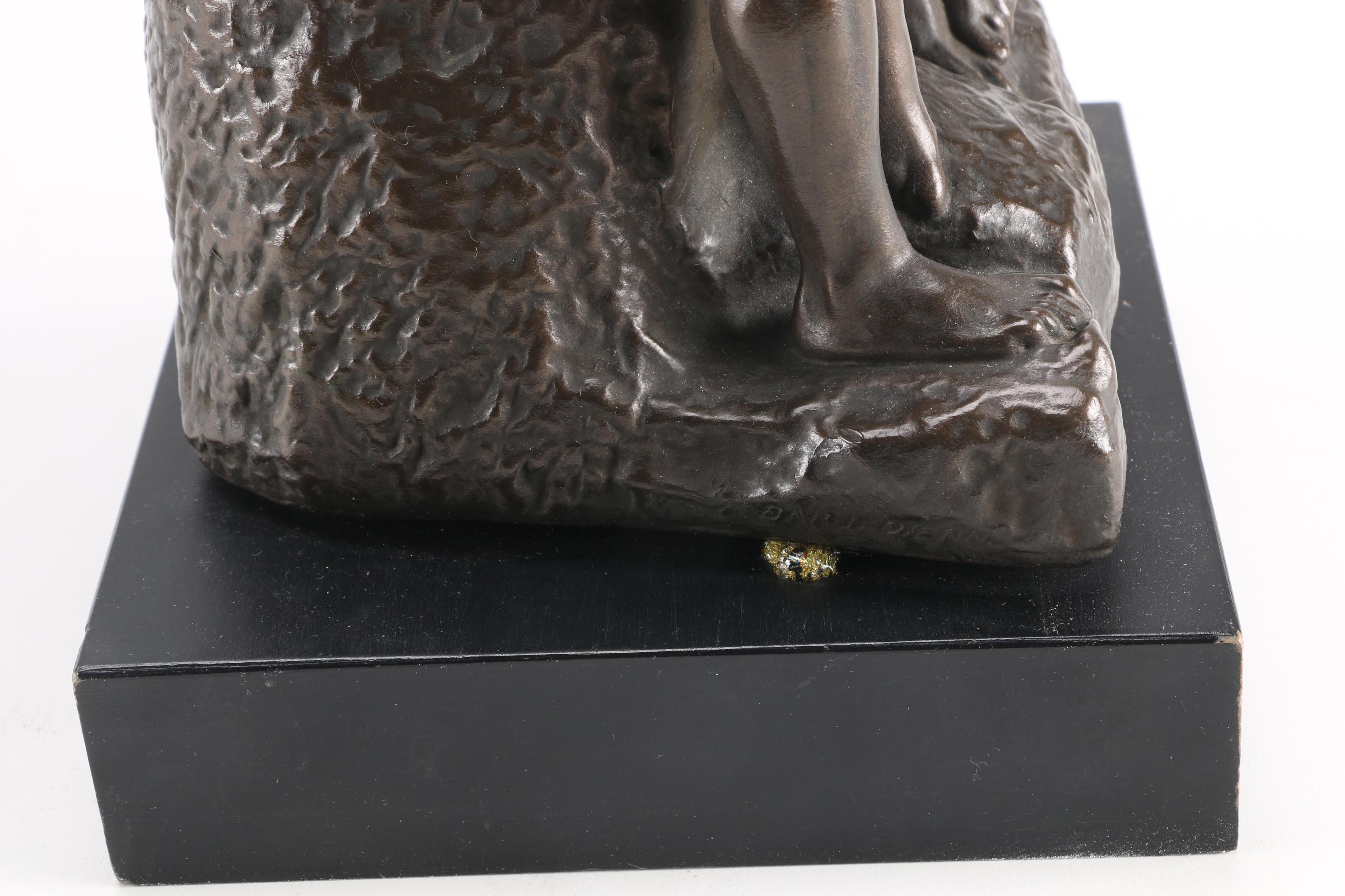 Alva Studios Bronze Tone Sculpture After Auguste Rodin's "The Kiss"