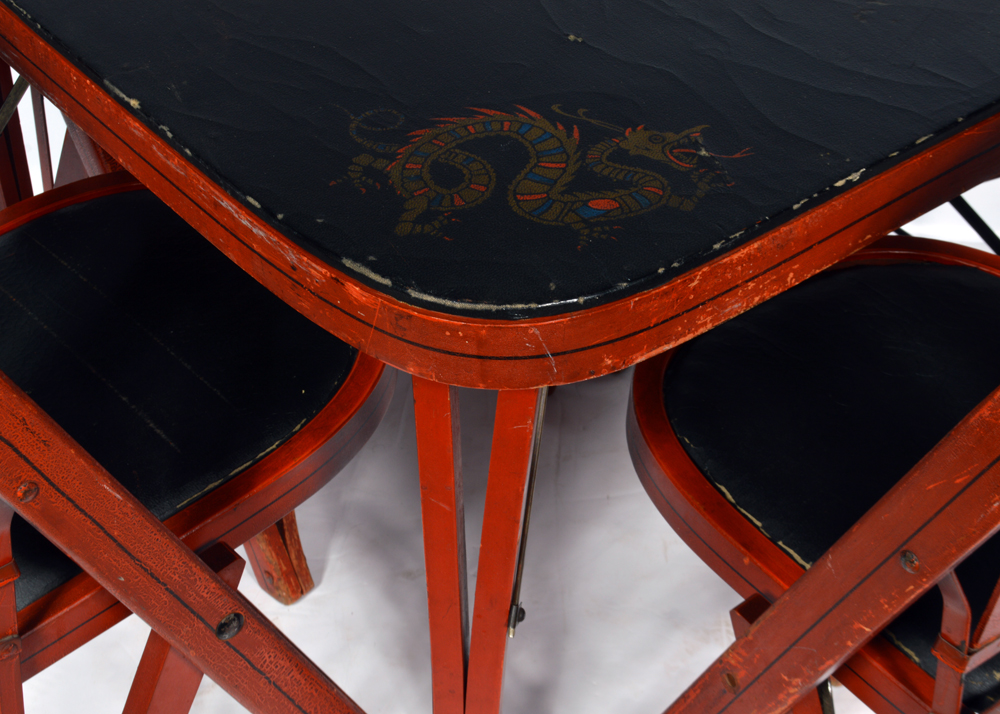 Louis Rastetter & Sons "Solid Komfort" Folding Table and Chairs