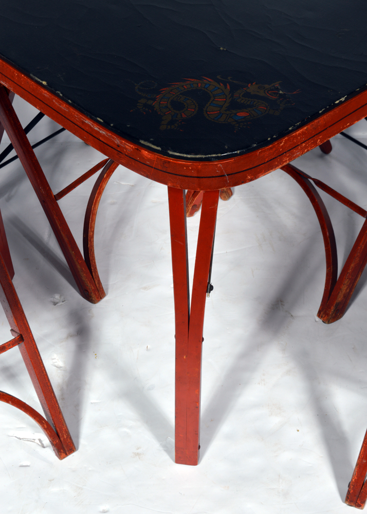 Louis Rastetter & Sons "Solid Komfort" Folding Table and Chairs