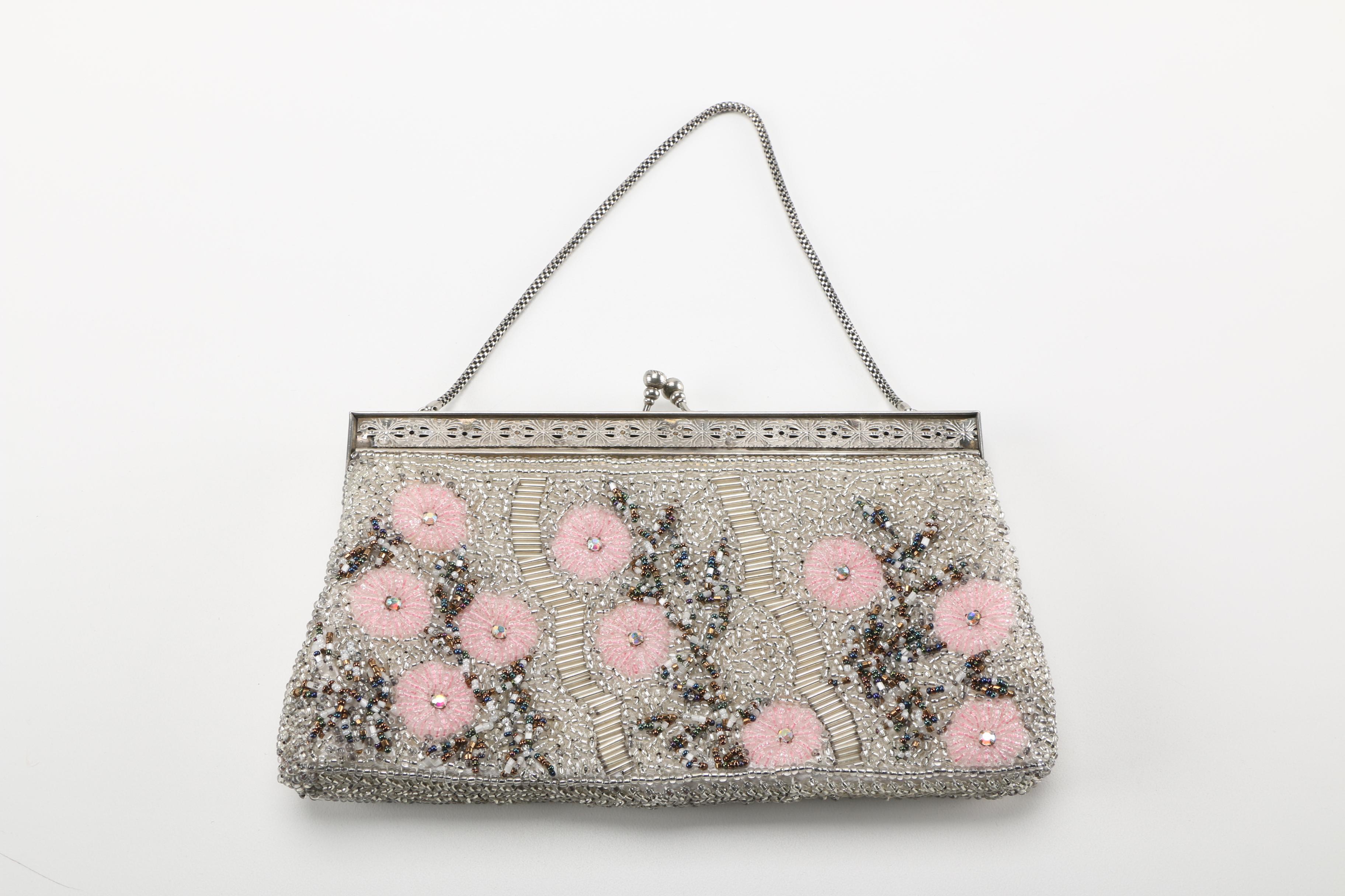 Three Vintage and Contemporary Purses With Floral Designs