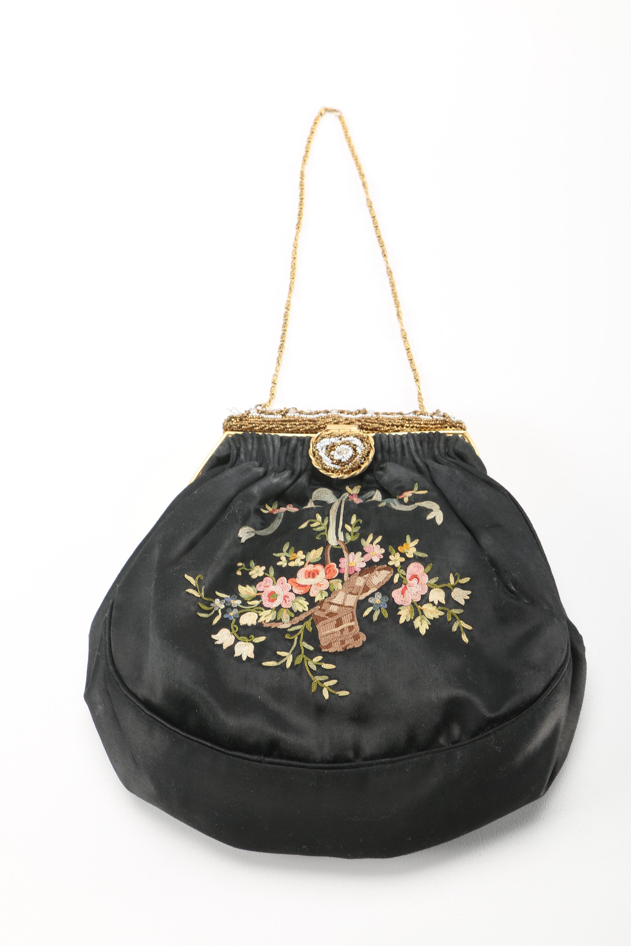 Three Vintage and Contemporary Purses With Floral Designs