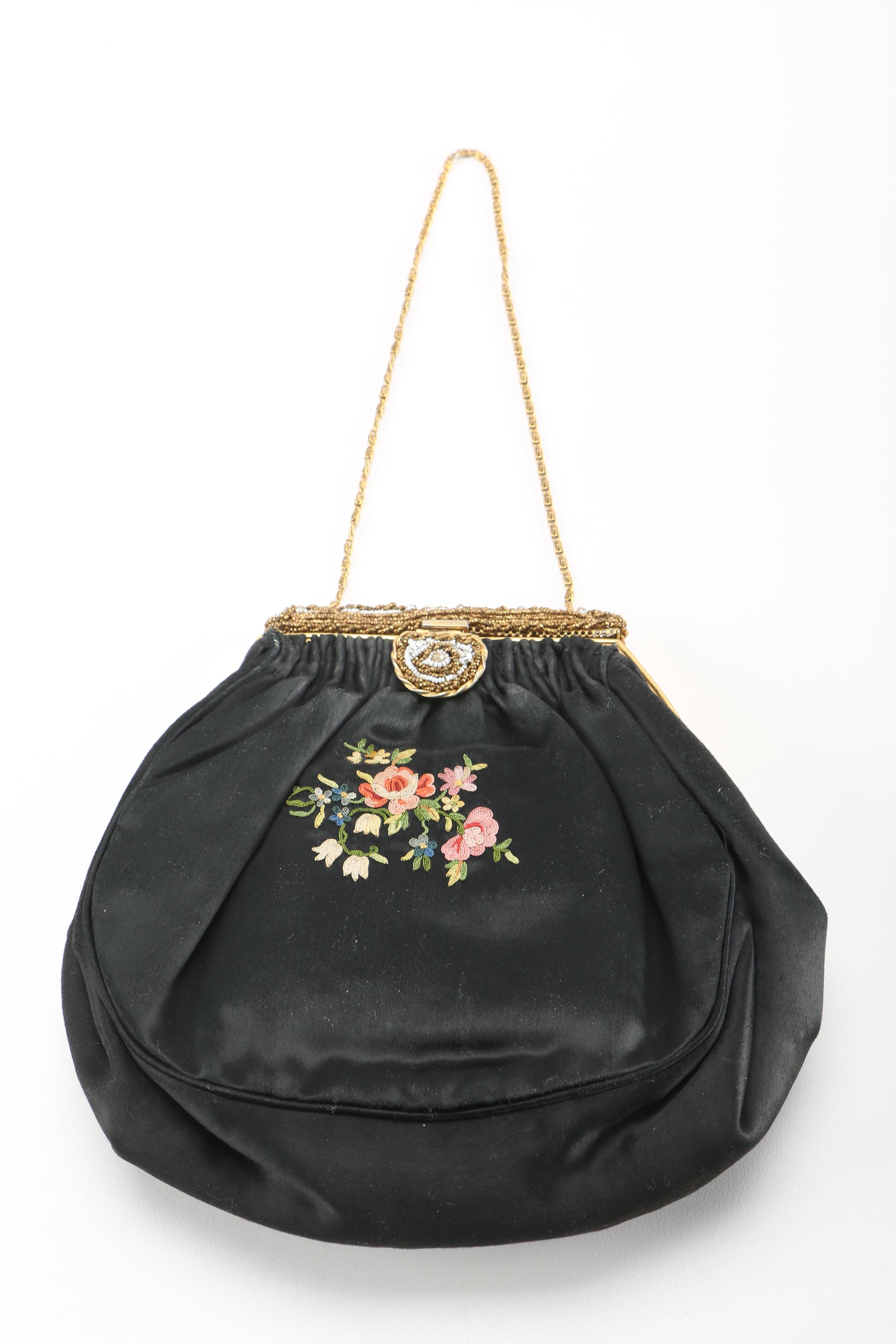 Three Vintage and Contemporary Purses With Floral Designs