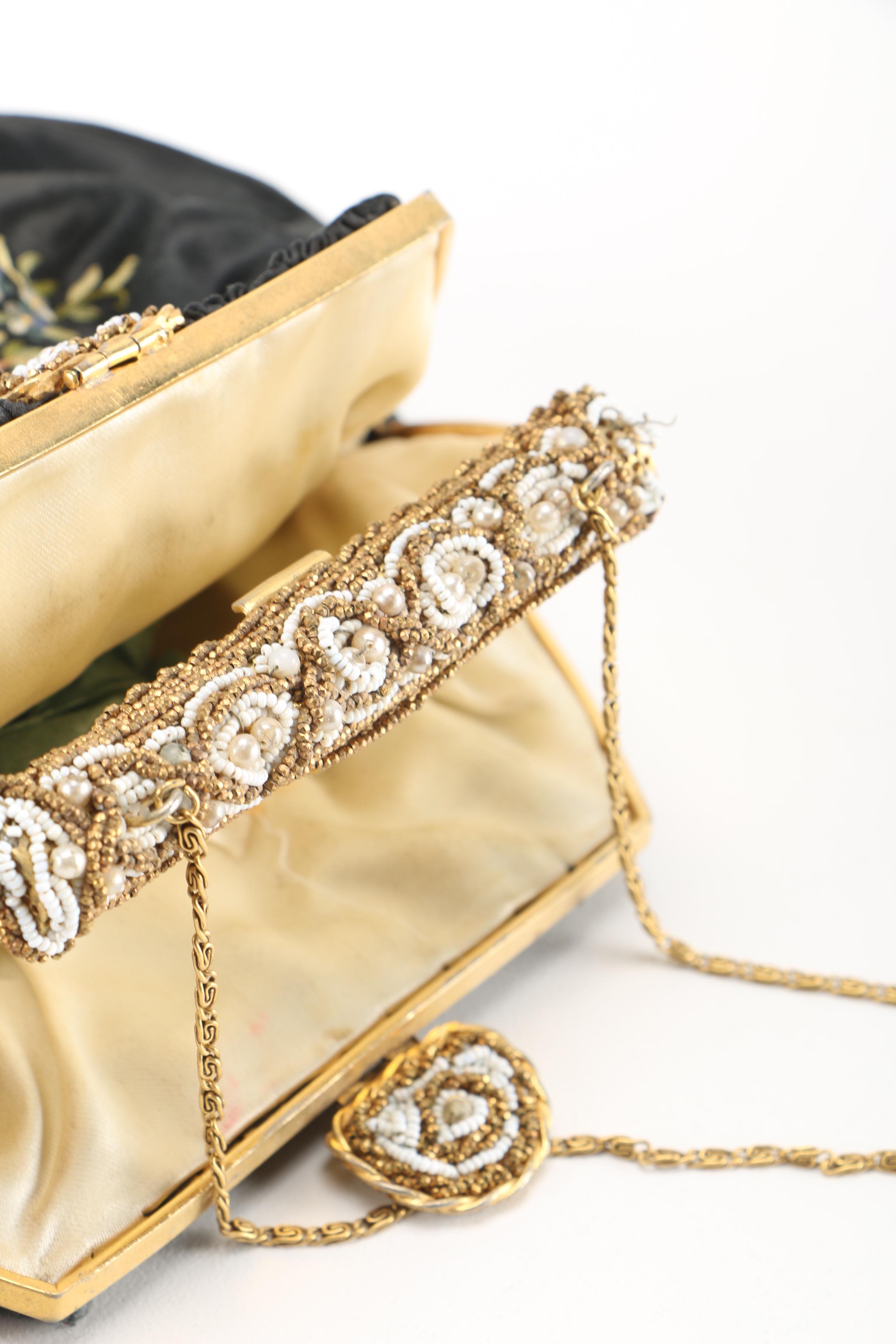 Three Vintage and Contemporary Purses With Floral Designs